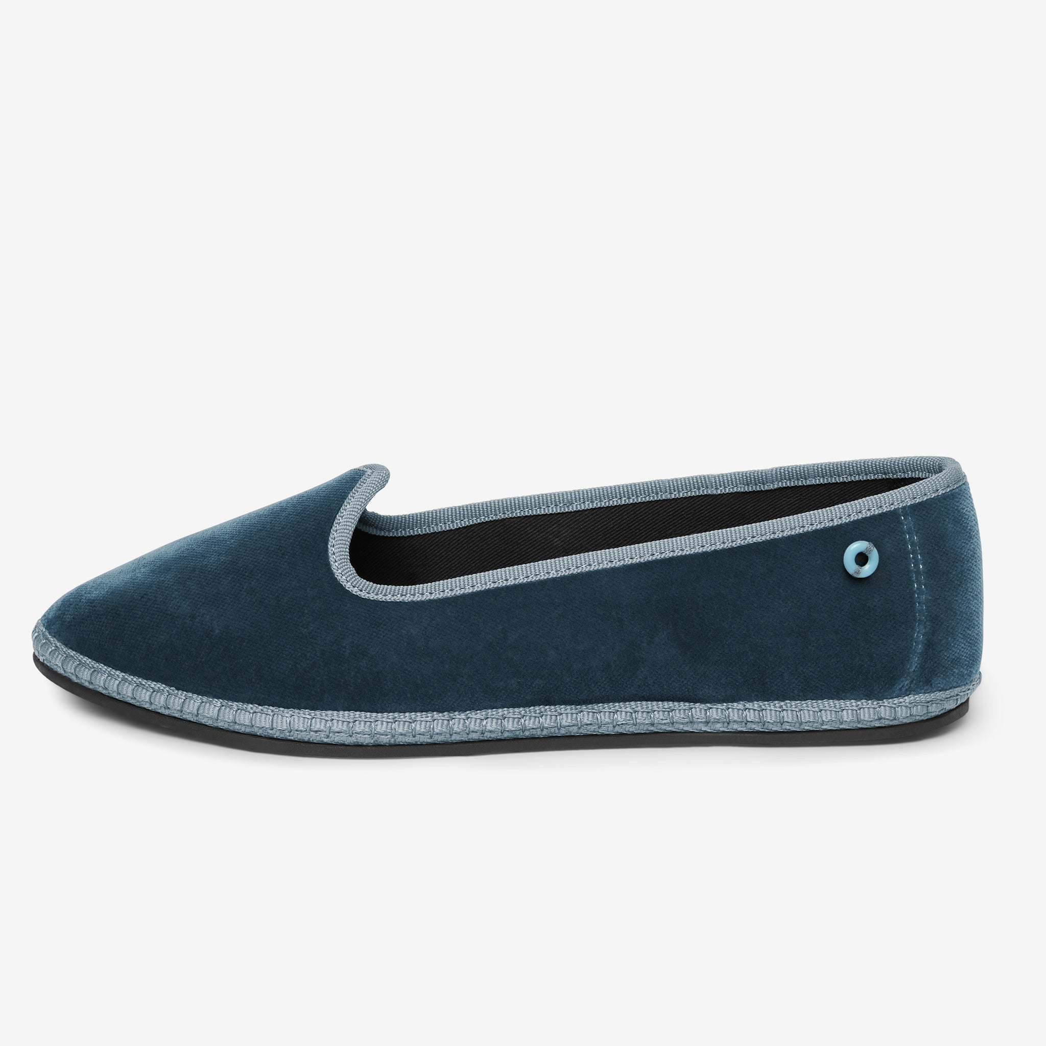 Friulane Brodsky donna in velluto di cotone Azzurro, vista frontale