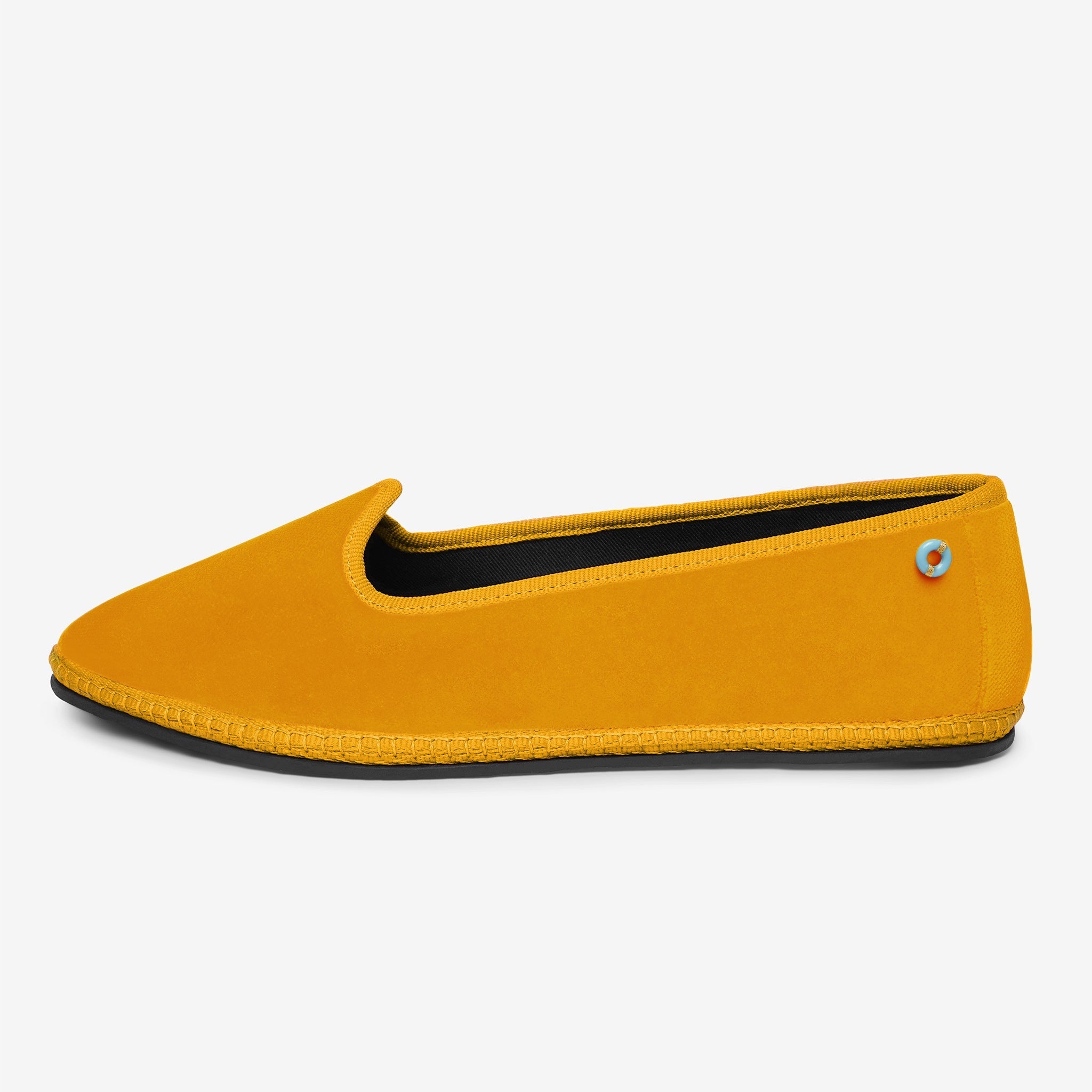 Friulane Brodsky donna in velluto di cotone Giallo, vista frontale