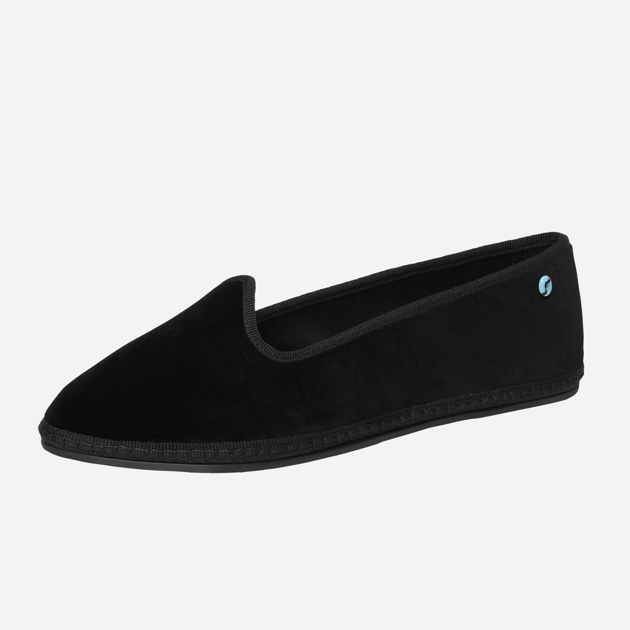 Friulane Brodsky donna in velluto di cotone Nero, profilo laterale