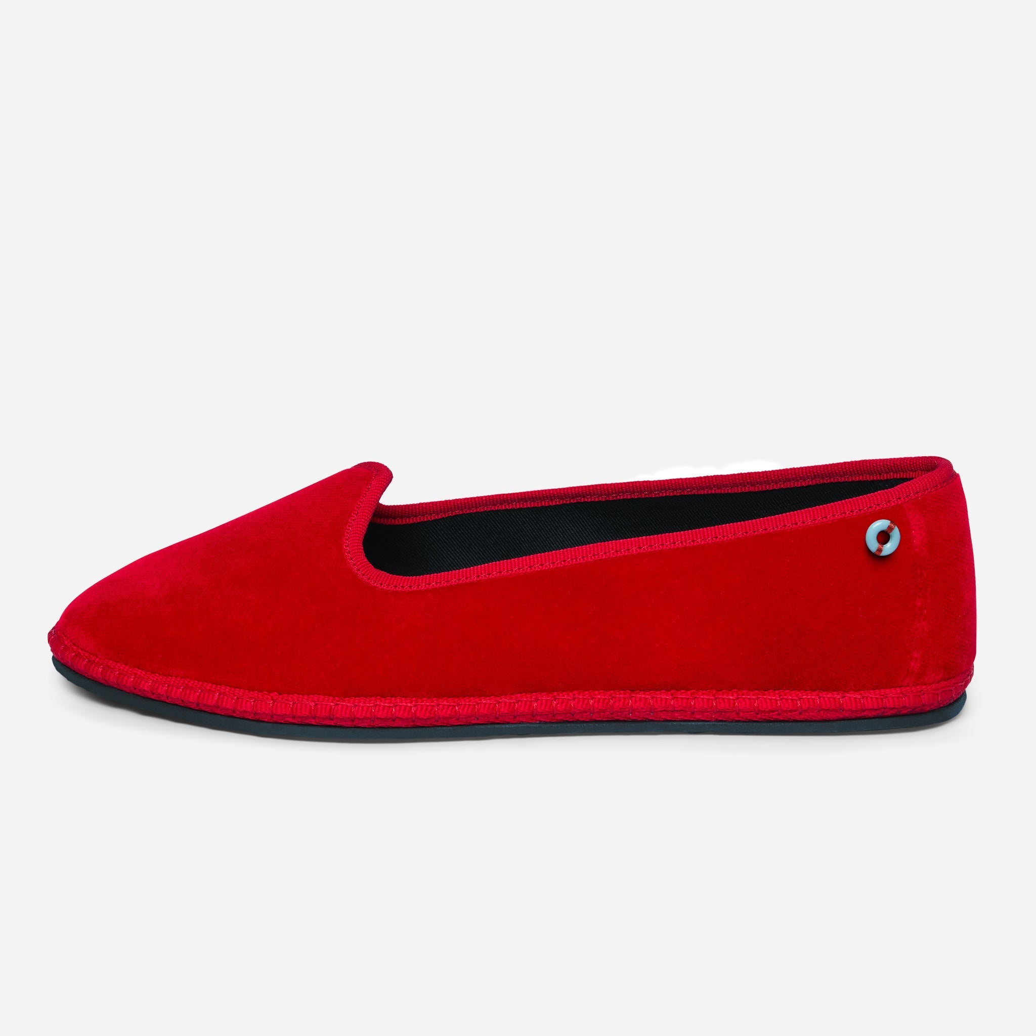 Friulane Brodsky donna in velluto di cotone Rosso, vista frontale