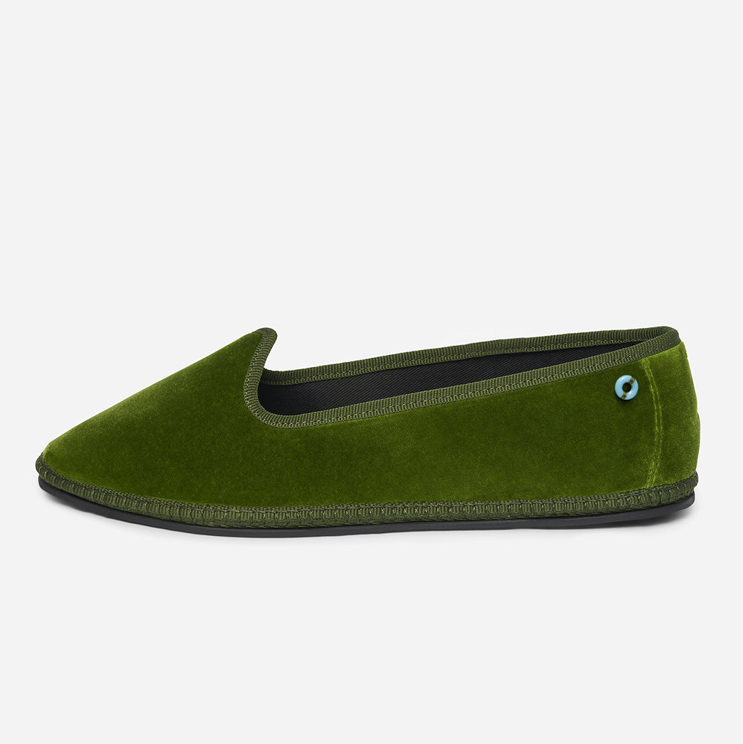 Friulane Brodsky donna in velluto di cotone Verde, vista frontale