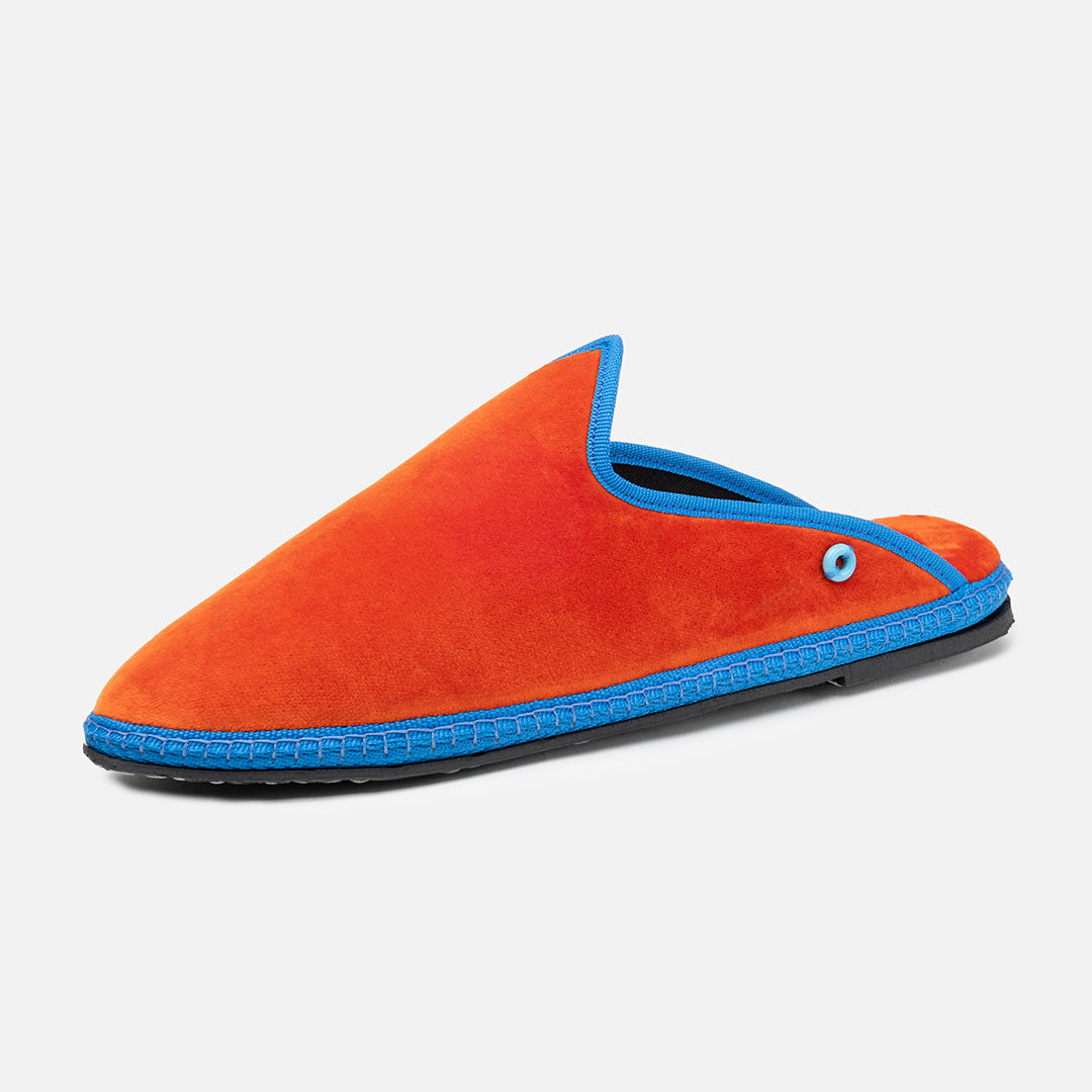 Friulane Dandy Bicolore uomo in velluto di cotone Arancio, vista frontale