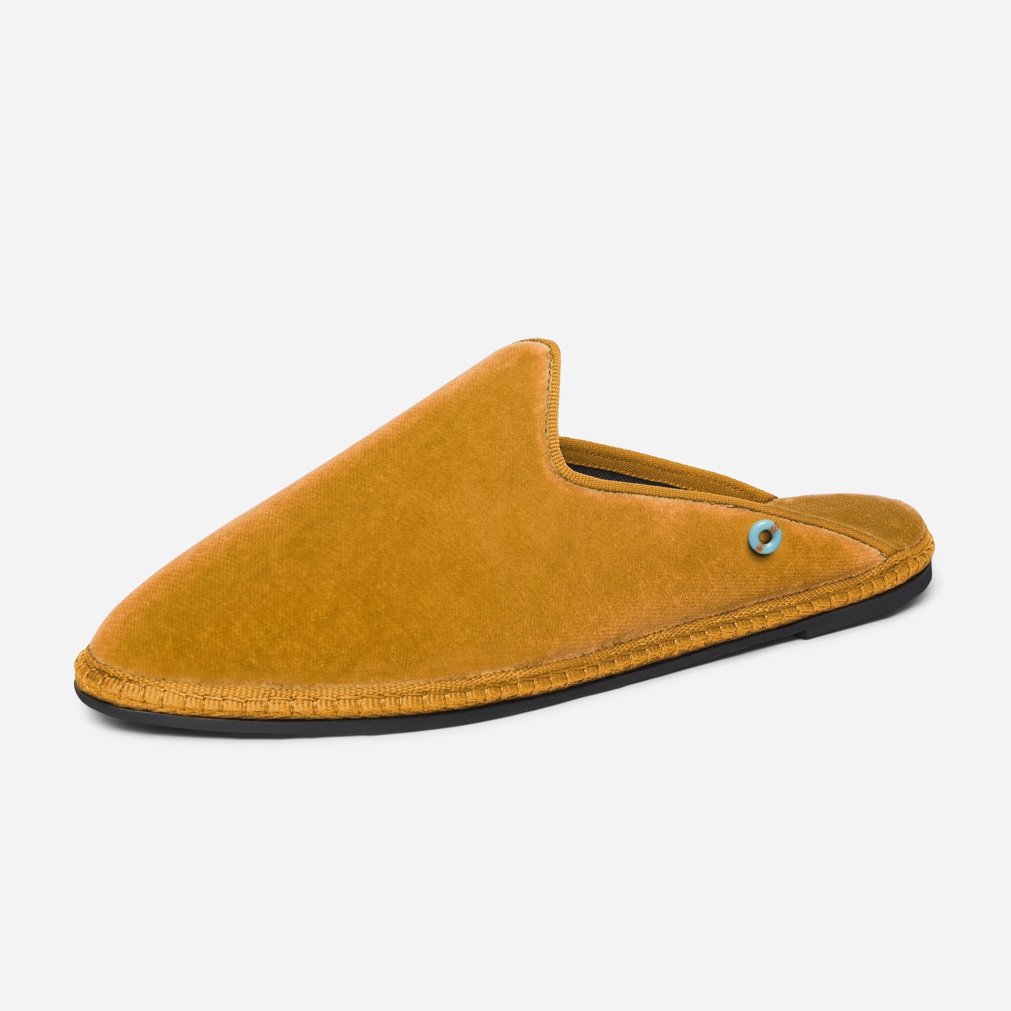 Friulane Dandy uomo in velluto di cotone Giallo, profilo laterale