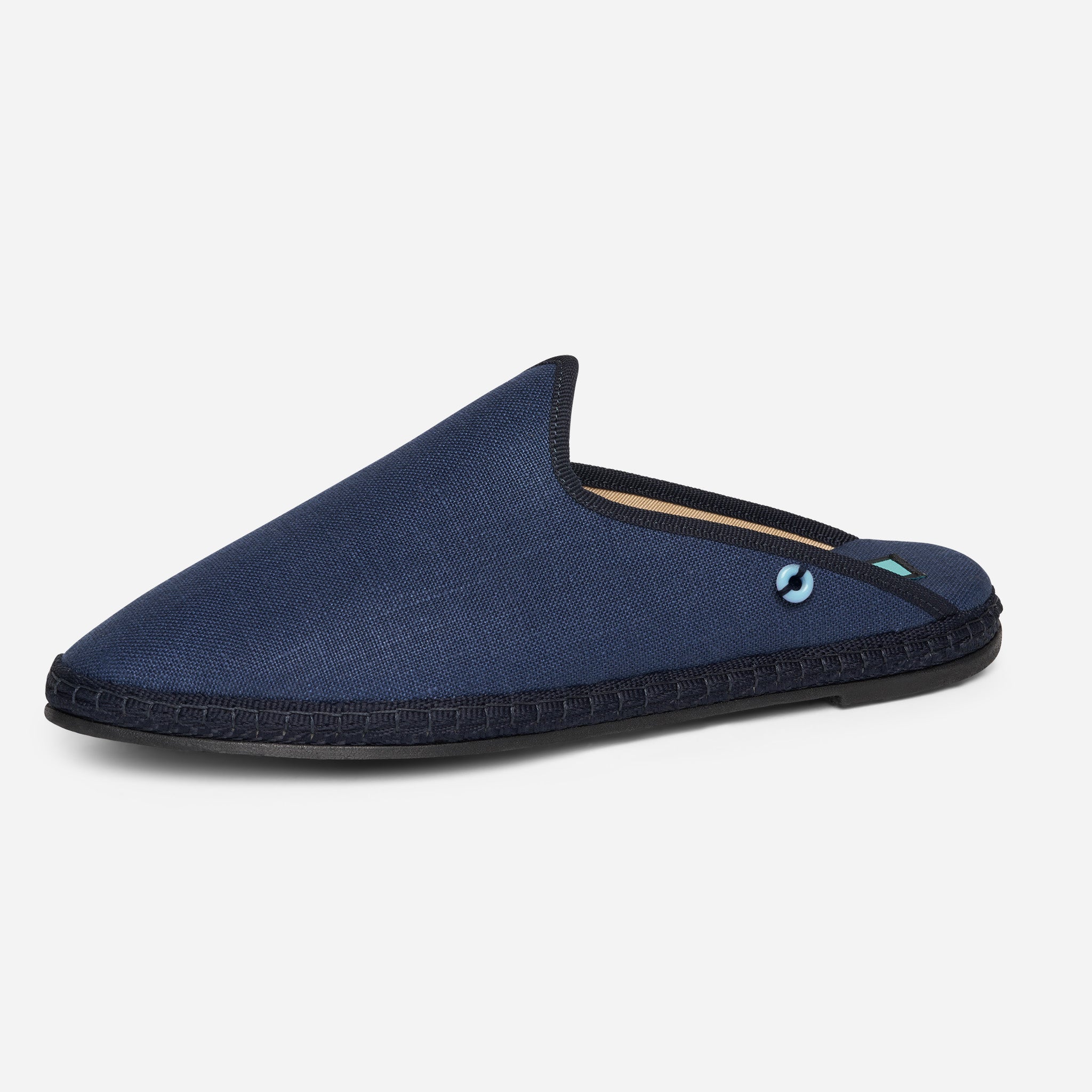 Friulane Dandy uomo in lino Blu, profilo laterale