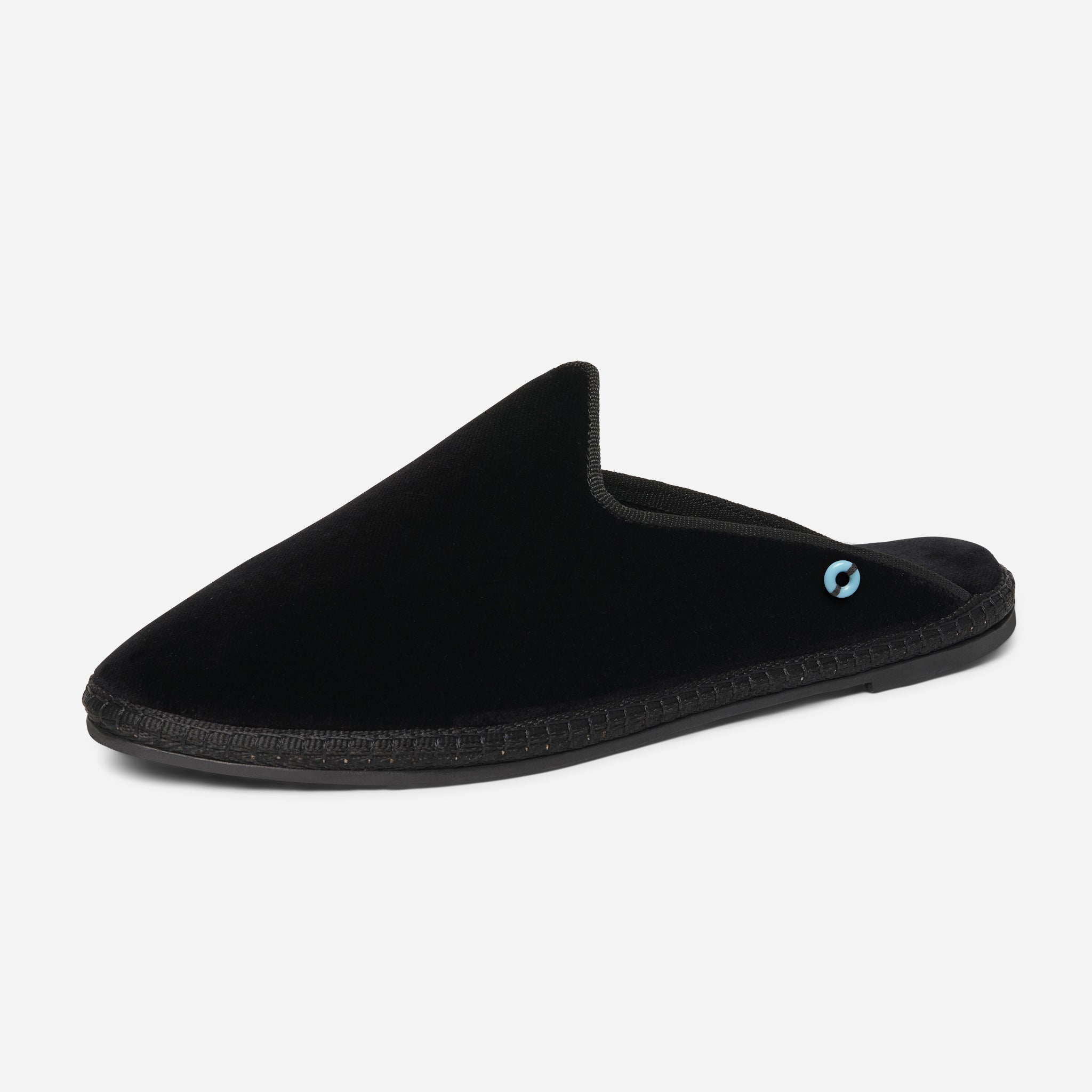 Friulane Dandy uomo in velluto di cotone Nero, profilo laterale