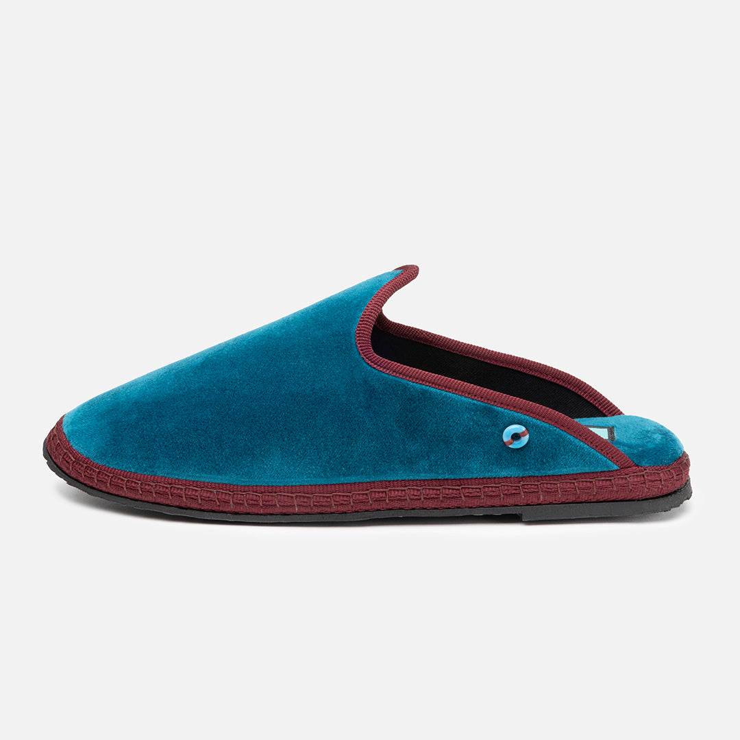 Friulane Dandy Bicolore uomo in velluto di cotone Bordeaux, vista frontale