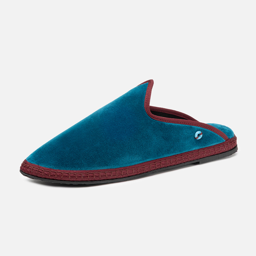 Friulane Dandy Bicolore uomo in velluto di cotone Bordeaux, profilo laterale