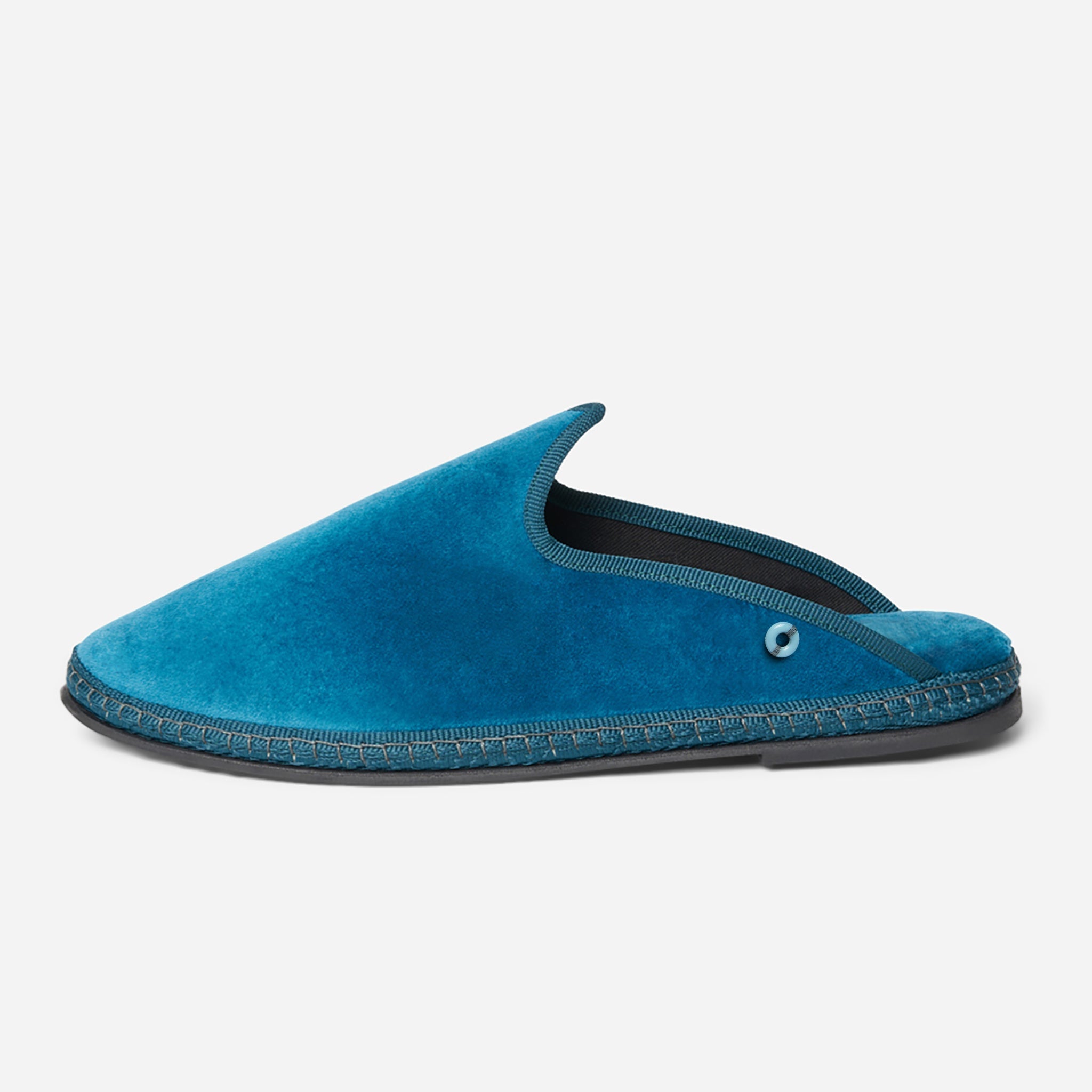 Friulane Dandy uomo in velluto di cotone Petrolio, vista frontale