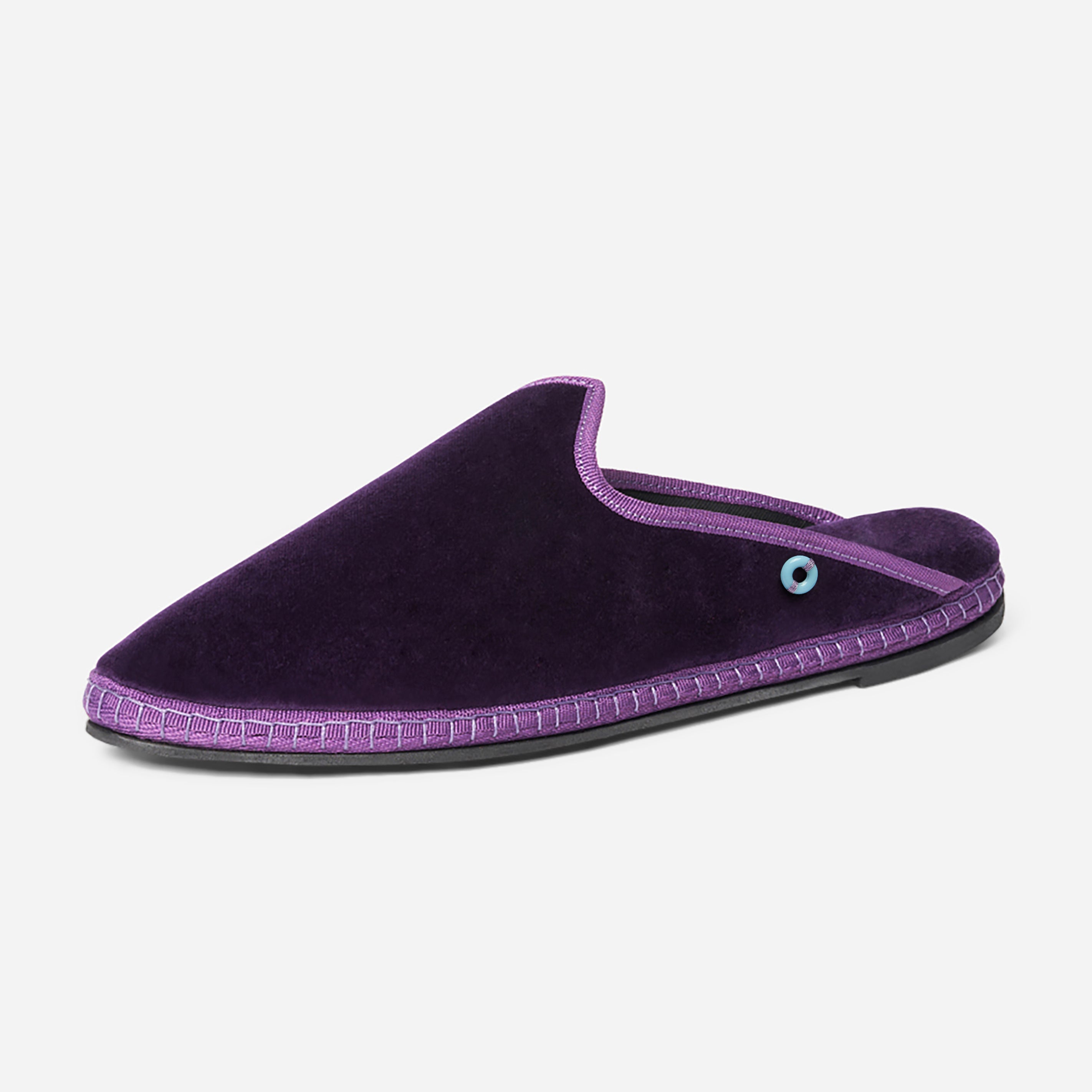 Friulane Dandy uomo in velluto di cotone Prugna, profilo laterale