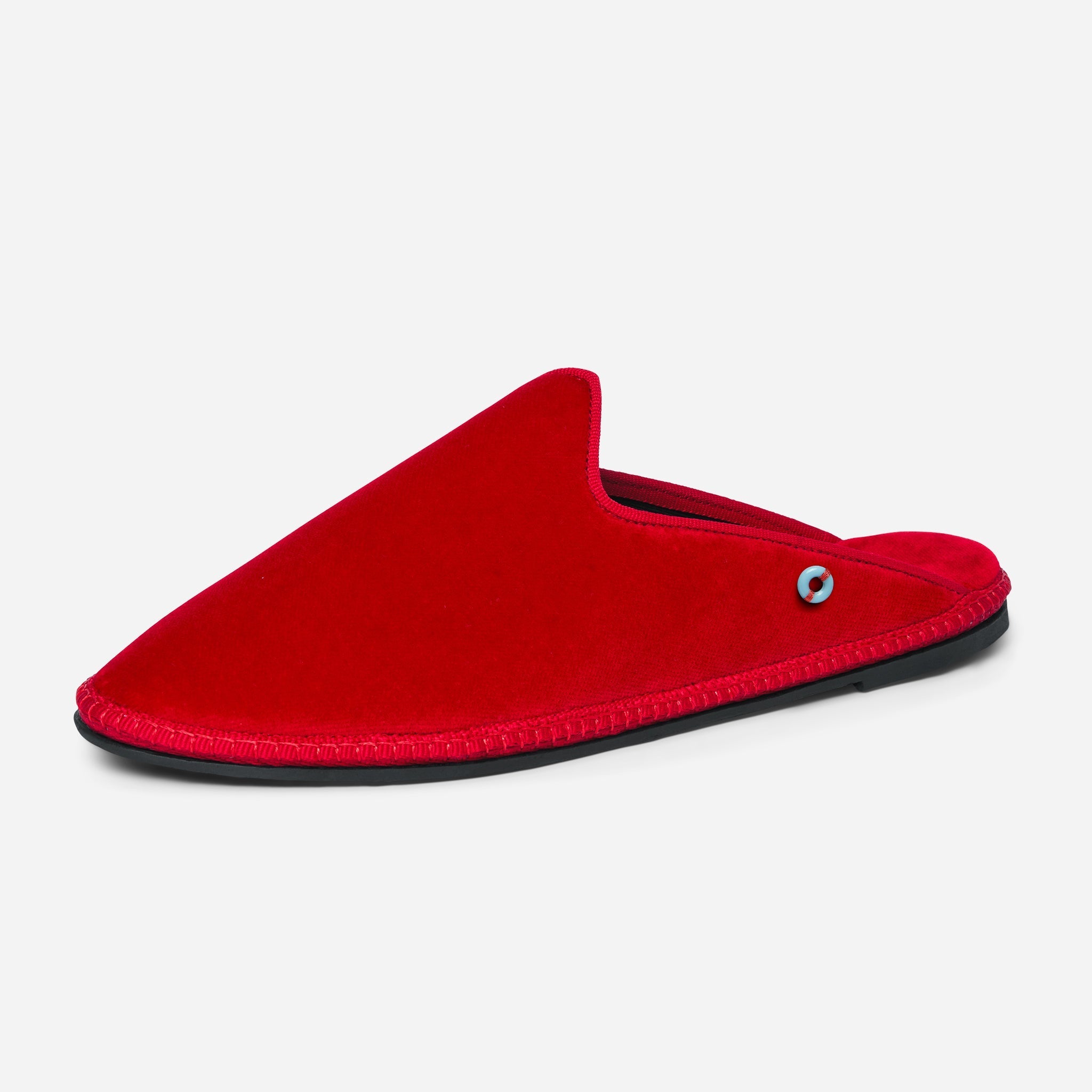 Friulane Dandy uomo in velluto di cotone Rosso, profilo laterale