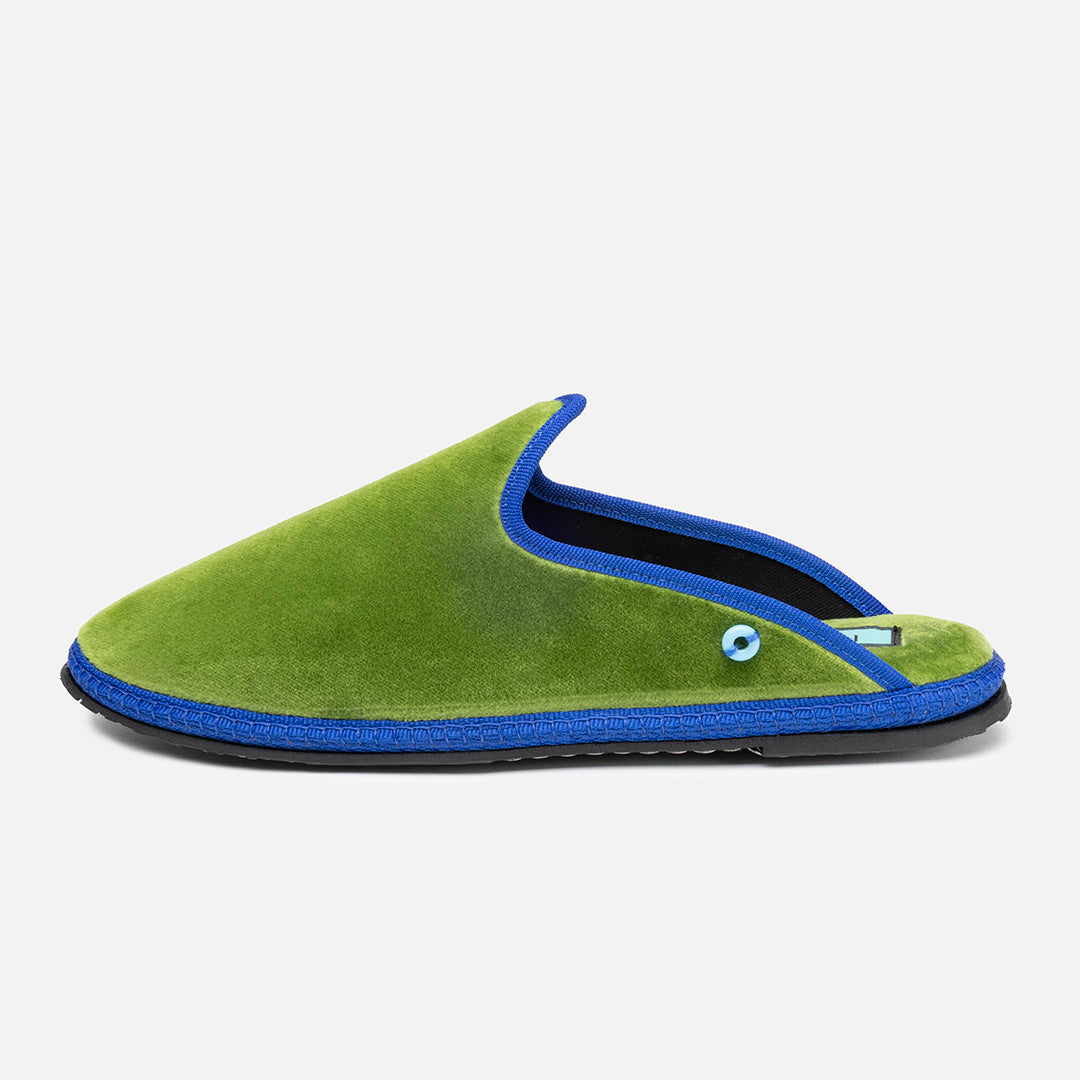 Friulane Dandy Bicolore uomo in velluto di cotone Blu, vista frontale