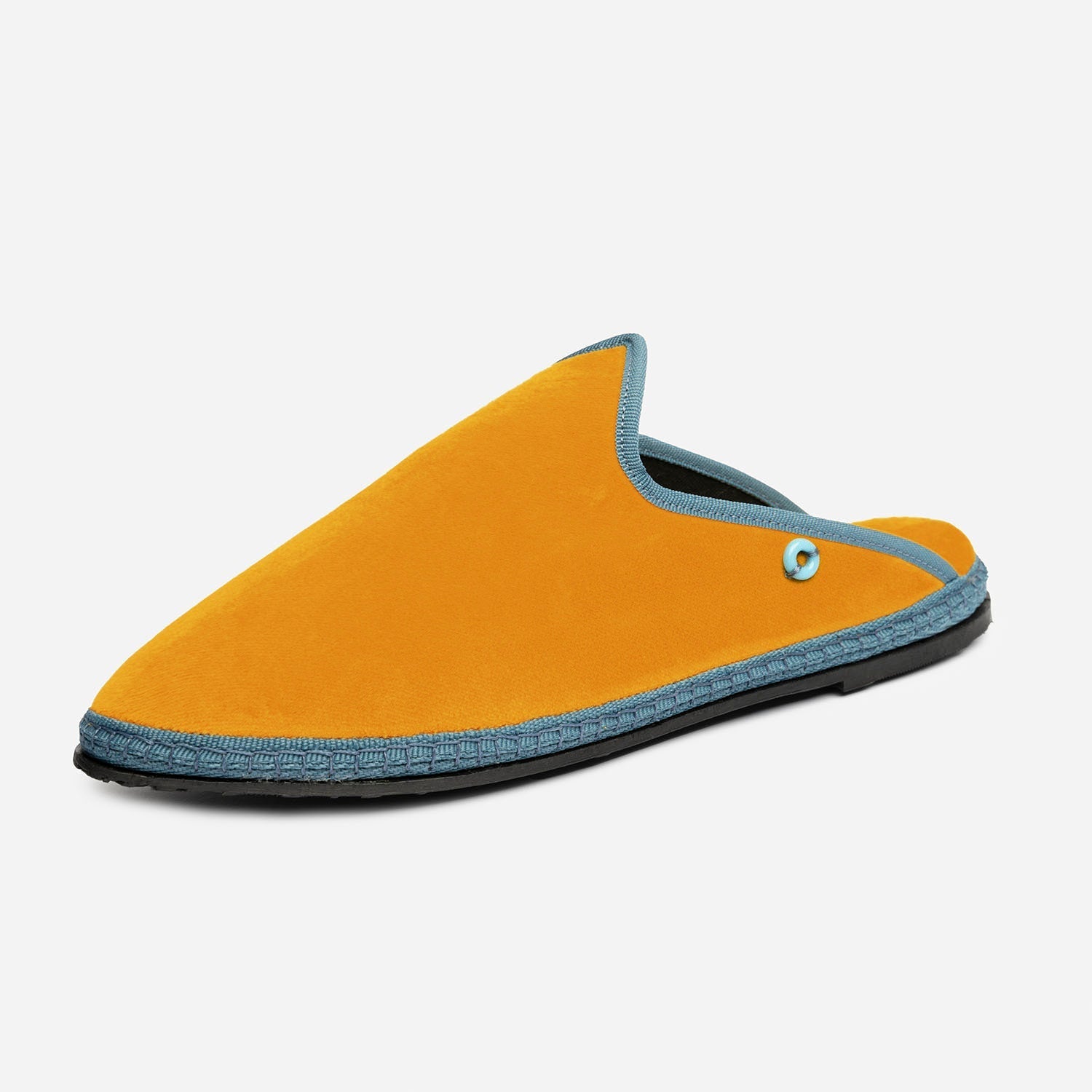 Friulane Dandy Bicolore uomo in velluto di cotone Giallo, profilo laterale