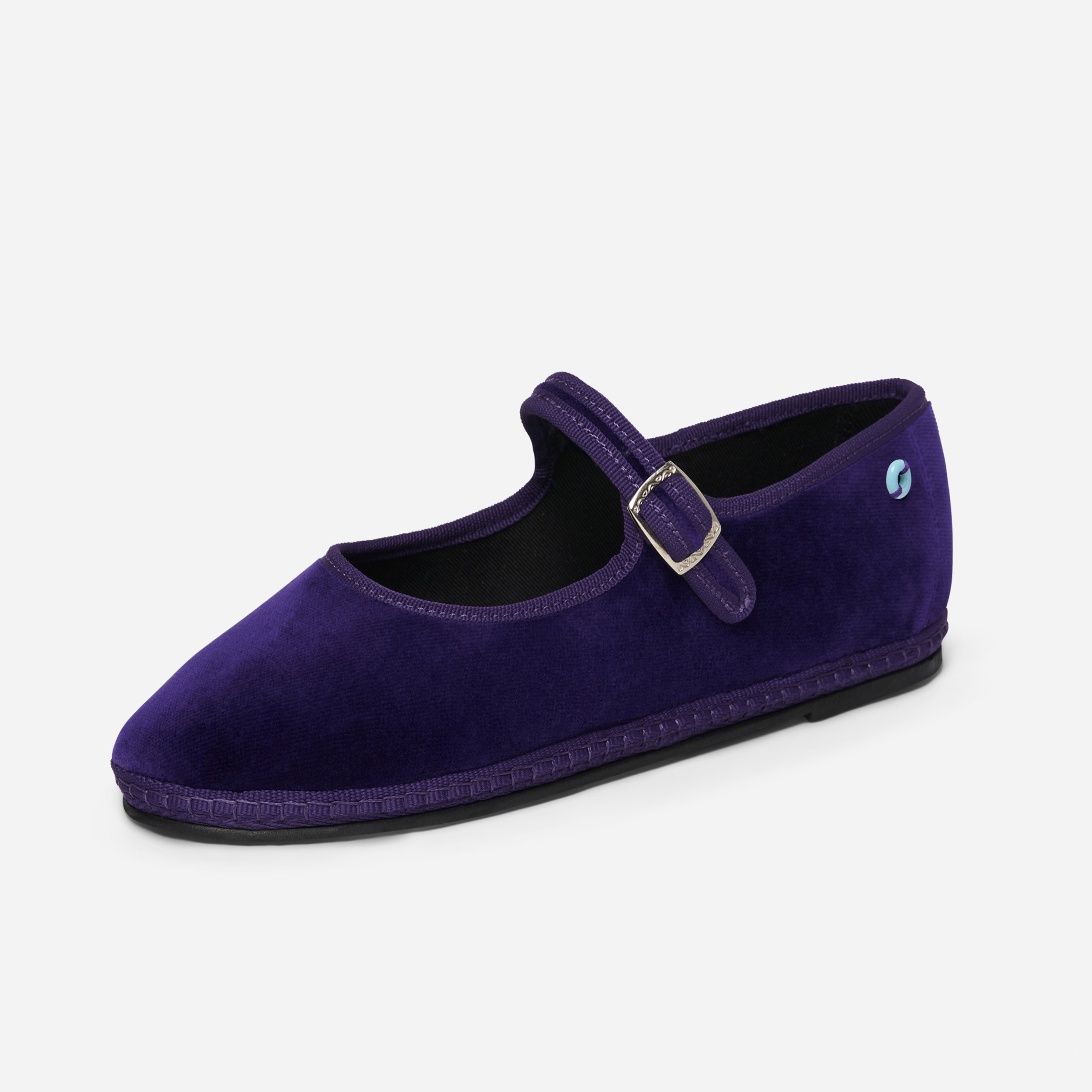 Friulane Mary Jane uomo in velluto di cotone, profilo laterale