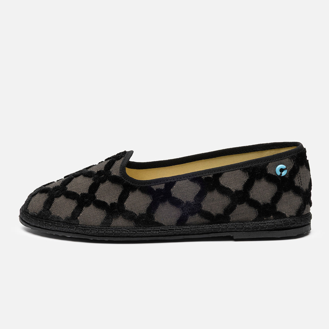 Friulane Modigliani in tessuto Bevilacqua Nero, vista frontale