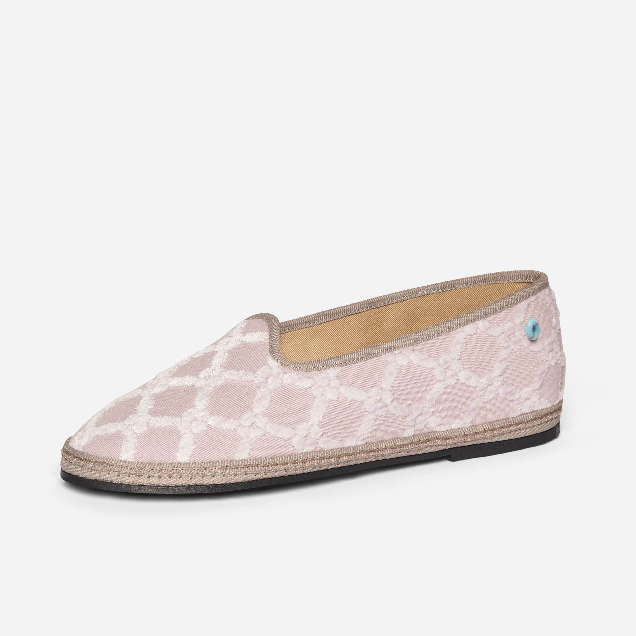 Friulane Modigliani in tessuto Bevilacqua Rosa, profilo laterale