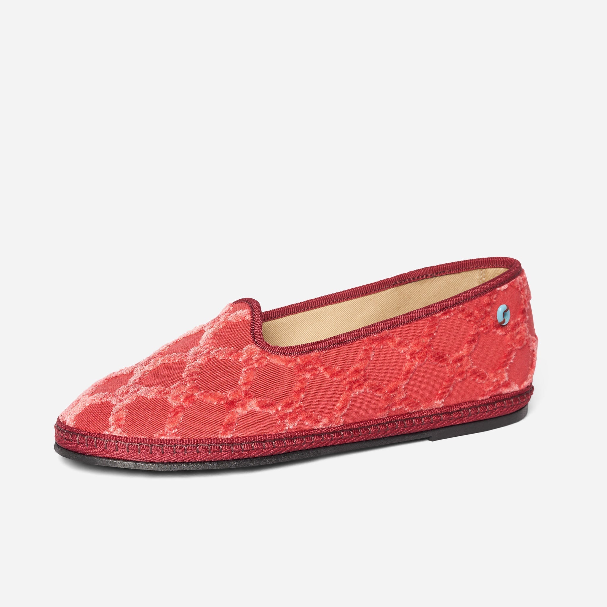 Friulane Modigliani in tessuto Bevilacqua Rosso, profilo laterale