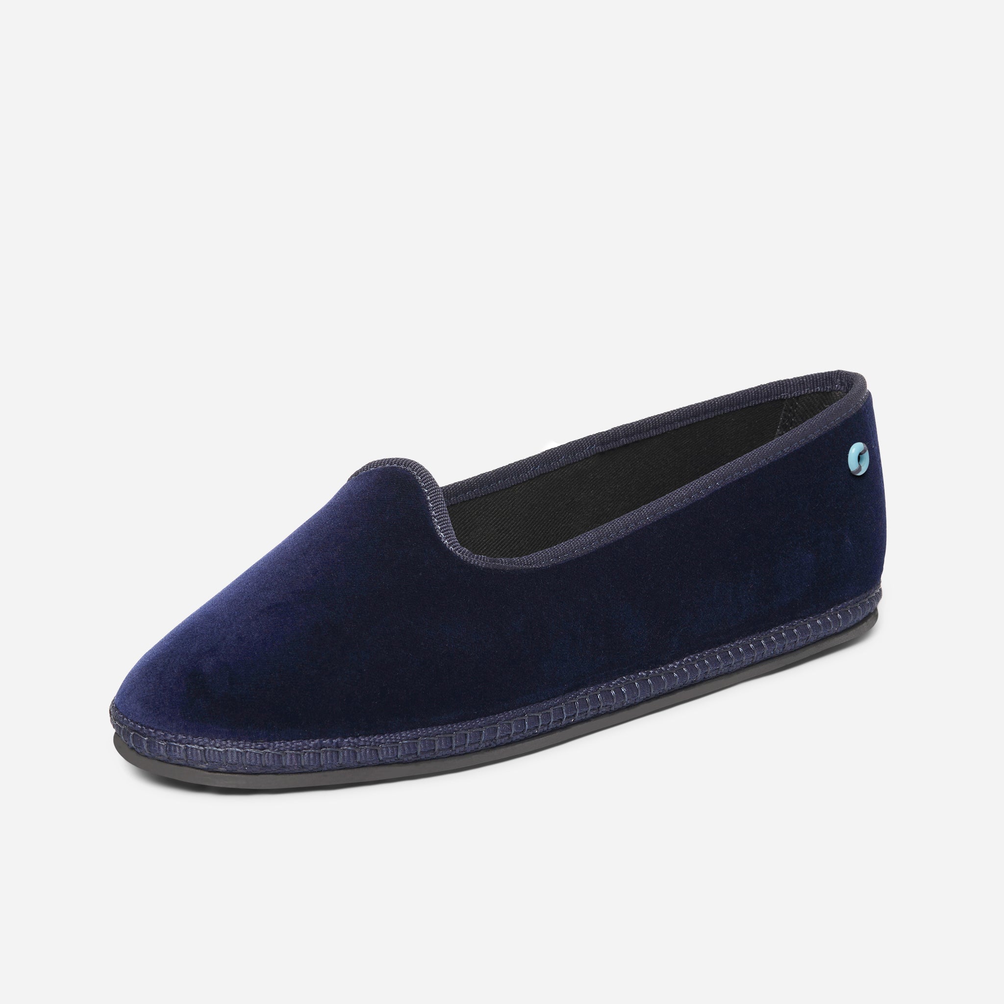 Friulane Modigliani in velluto di cotone Blu, profilo laterale