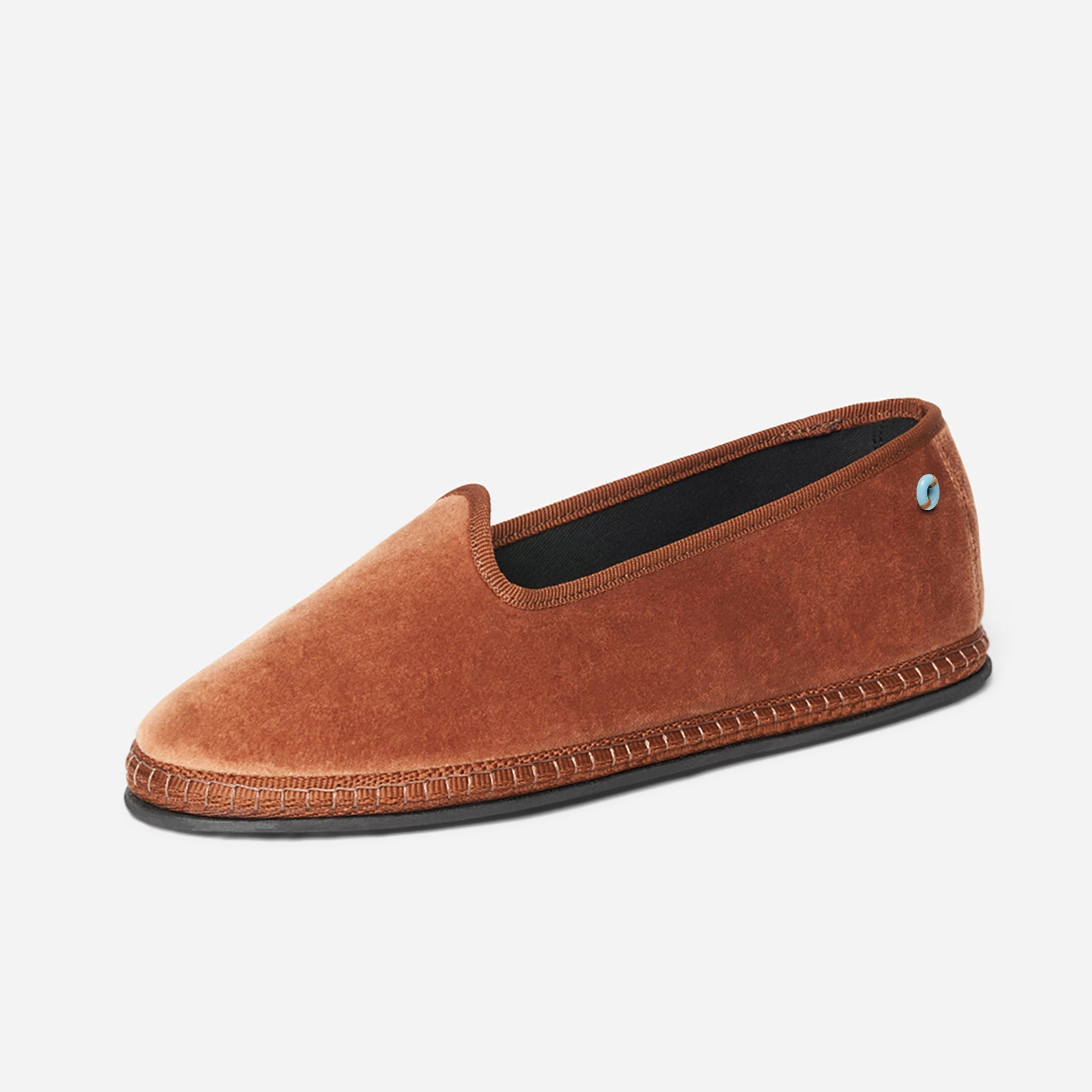 Friulane Modigliani in velluto di cotone Caramello, profilo laterale