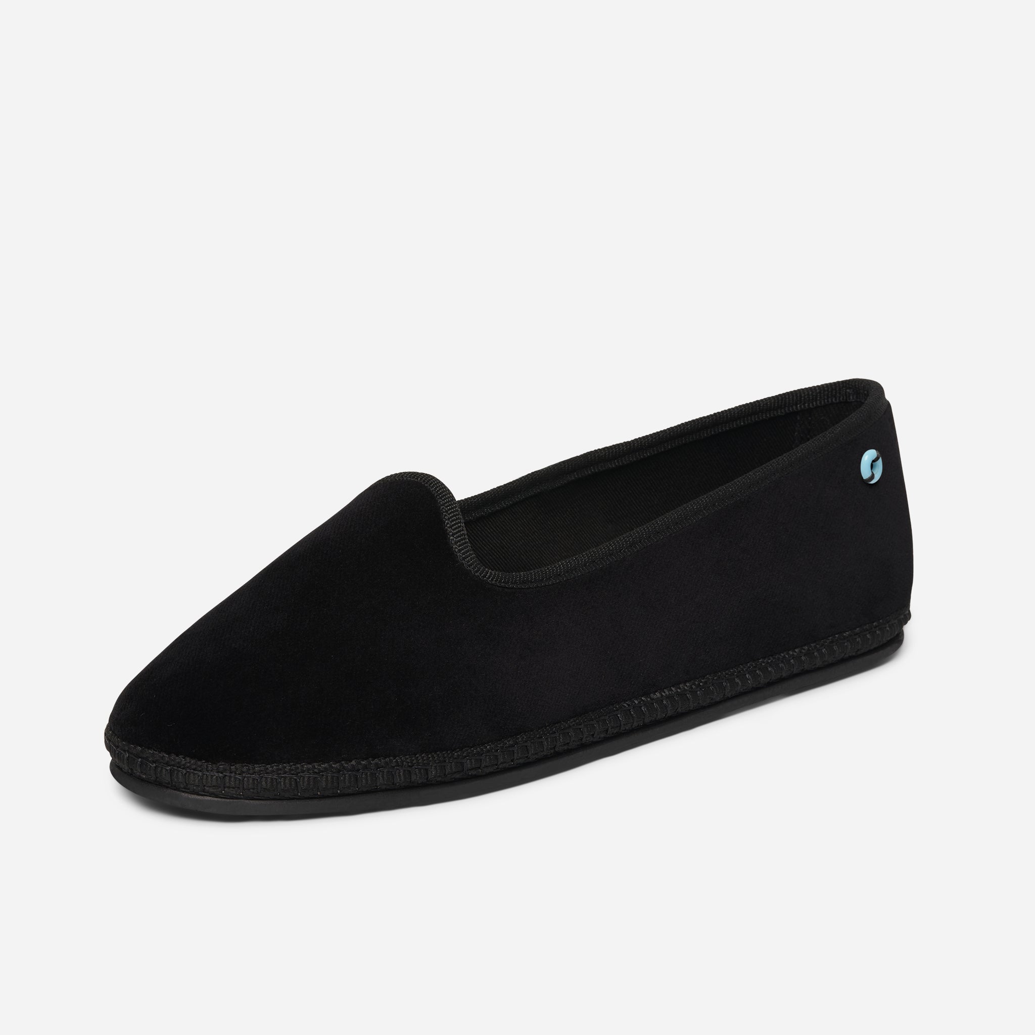 Friulane Modigliani in velluto di cotone Nero, profilo laterale