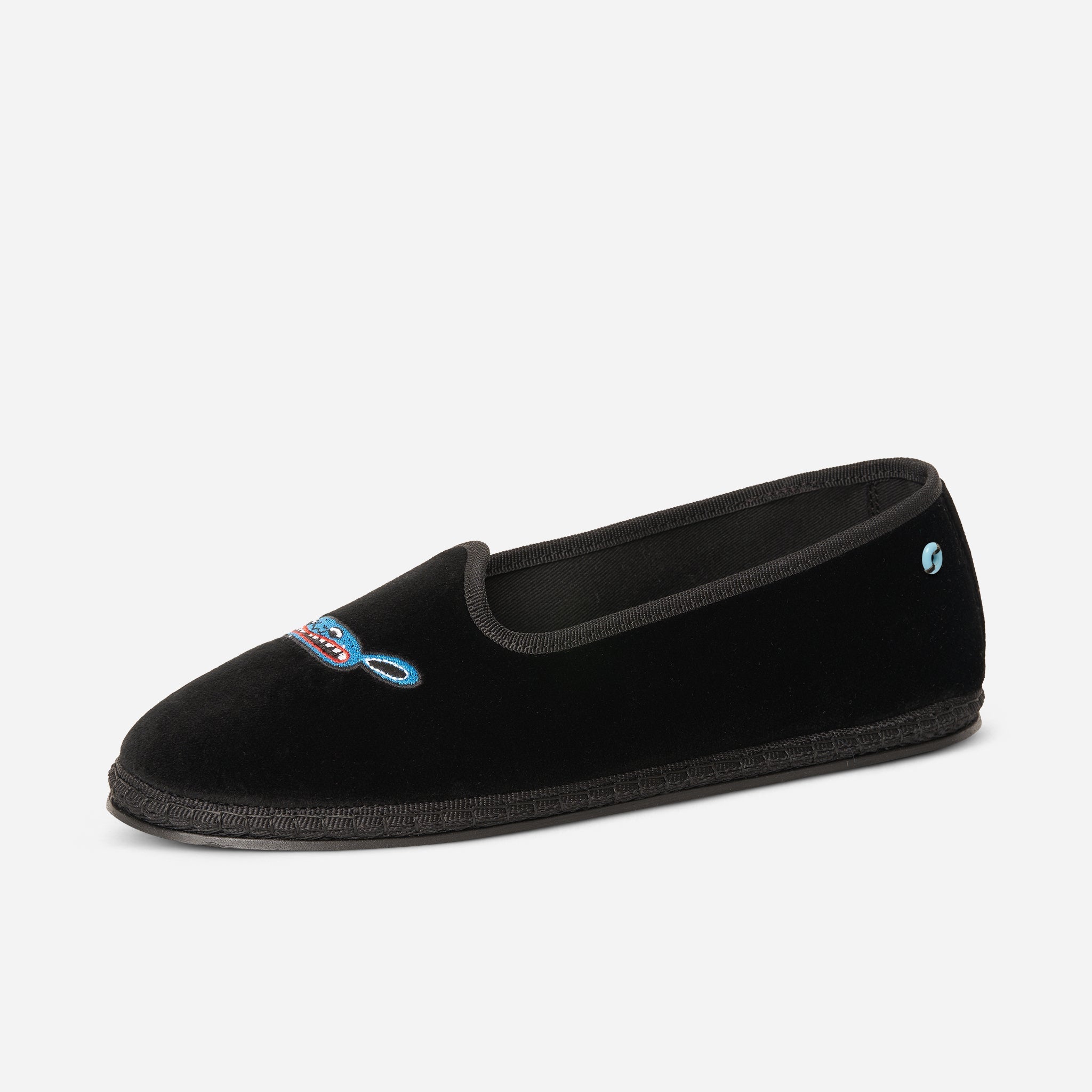 Friulane Modigliani in velluto di cotone Black, profilo laterale