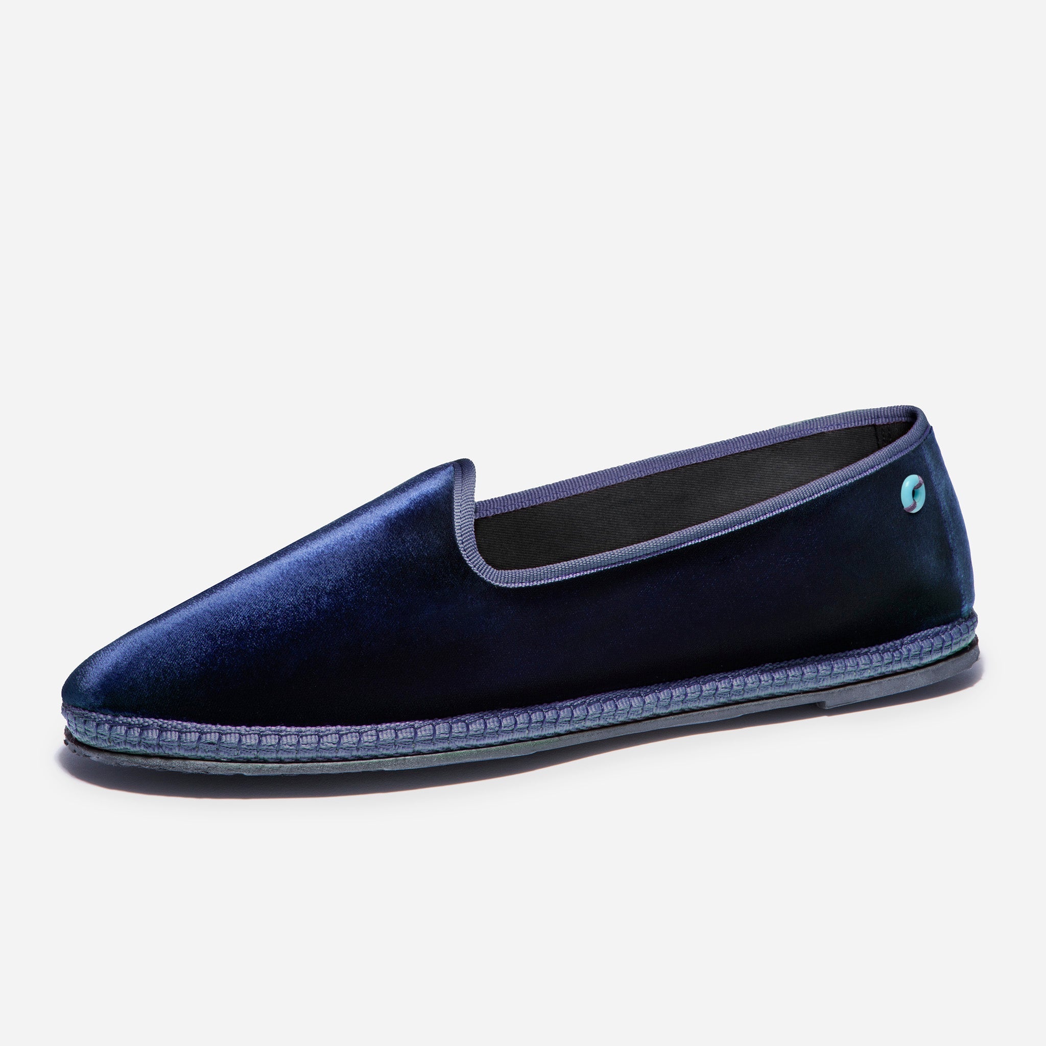 Friulane Modigliani in velluto tuxedo, profilo laterale