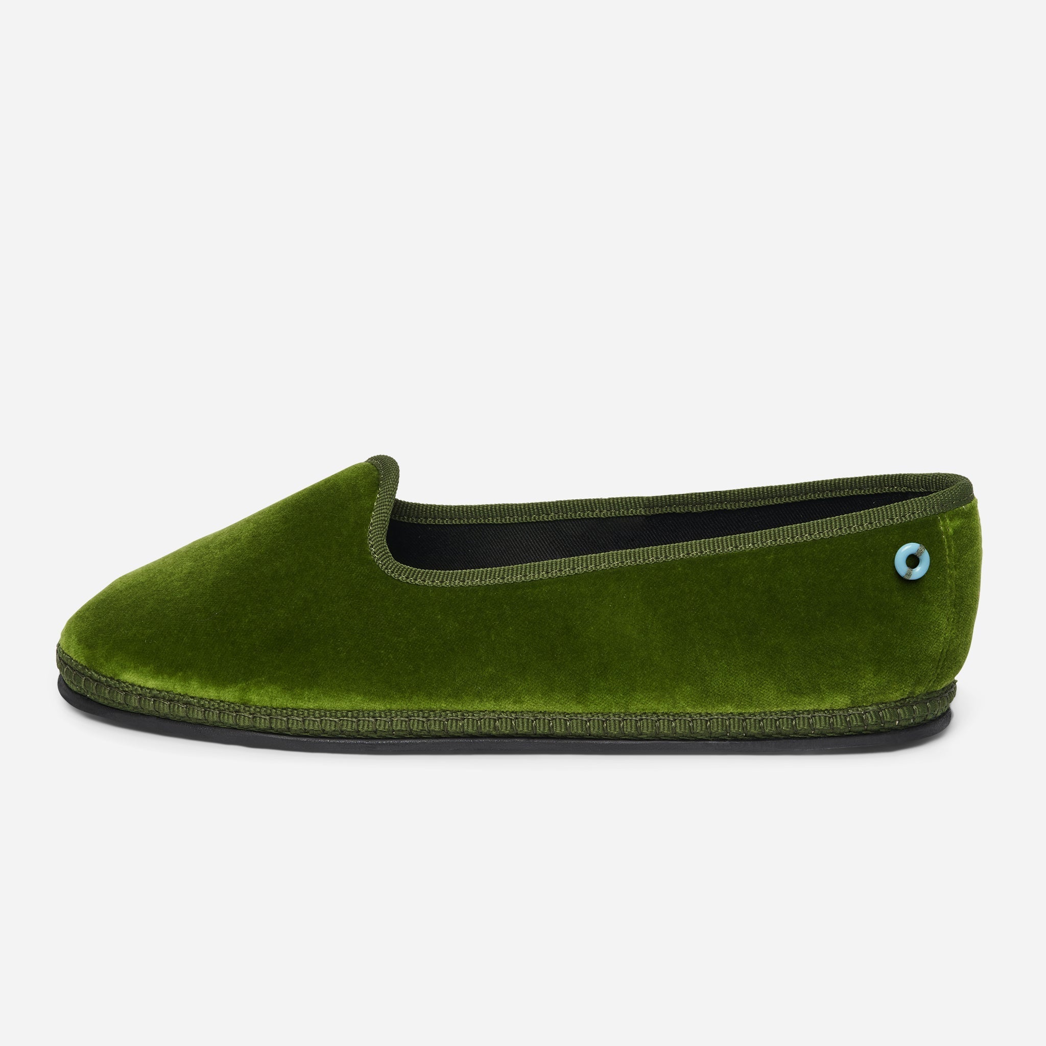 Friulane Modigliani in velluto di cotone Verde, vista frontale