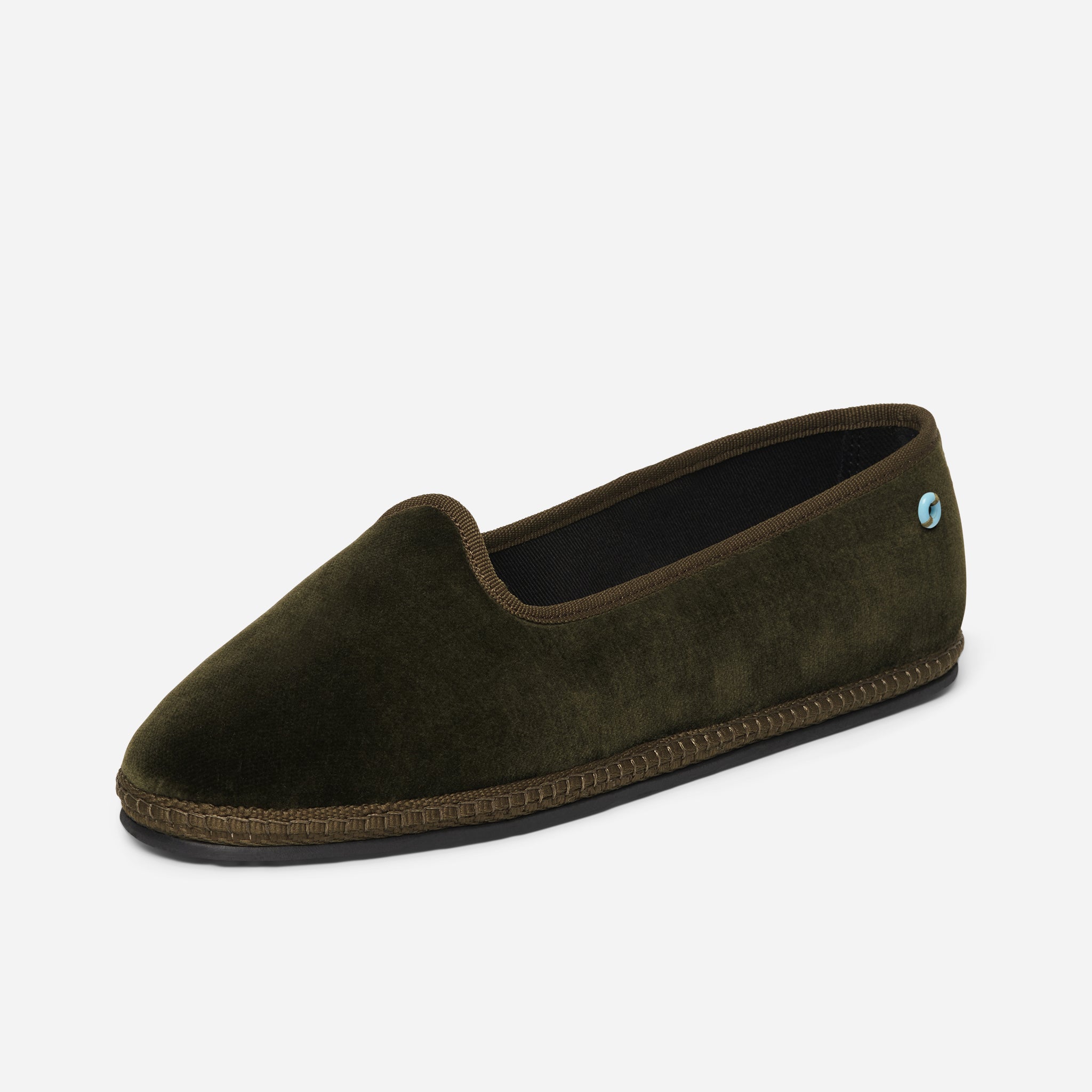 Friulane Modigliani in velluto di cotone Verde, profilo laterale