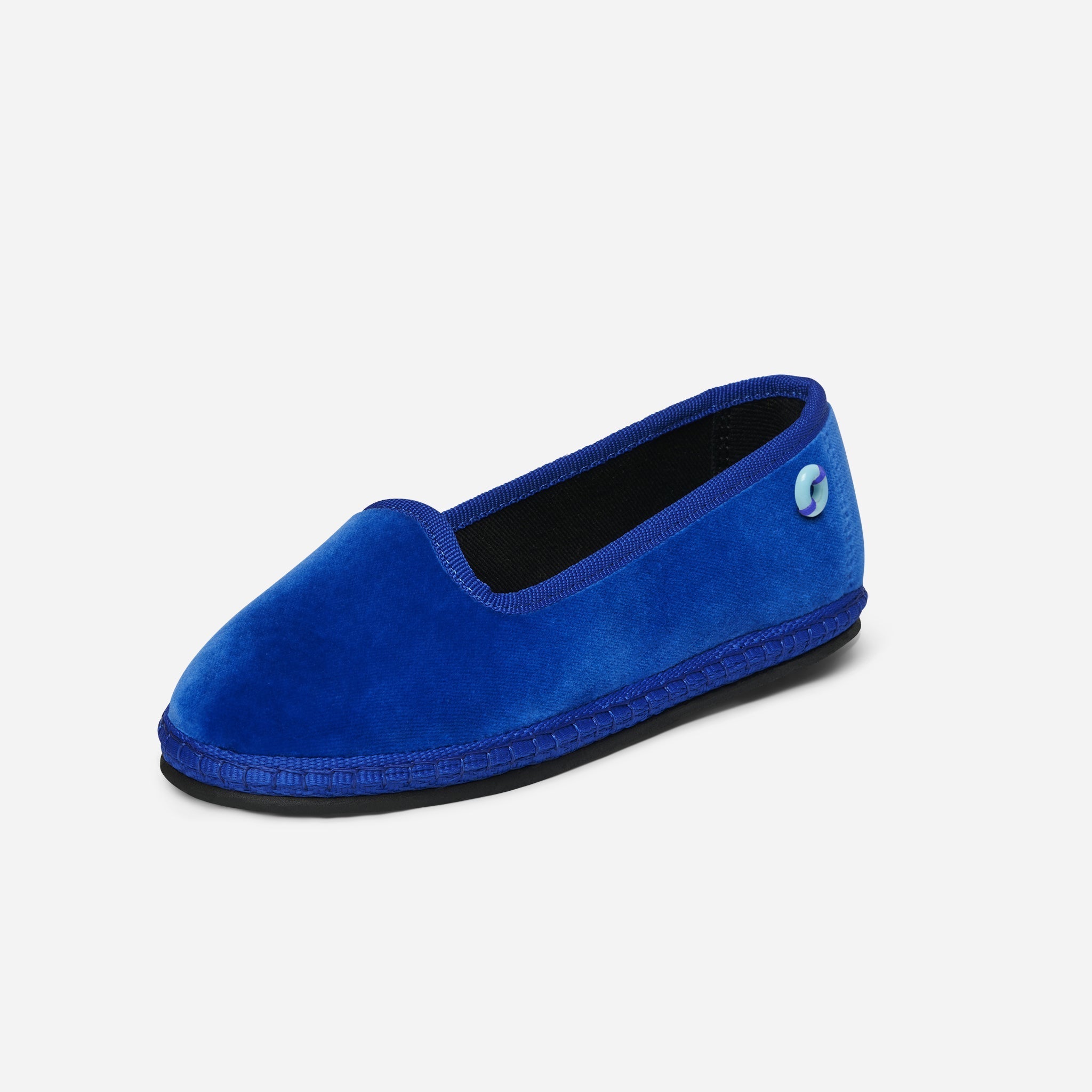 Friulane Modigliani bambino in velluto di cotone Blu, profilo laterale