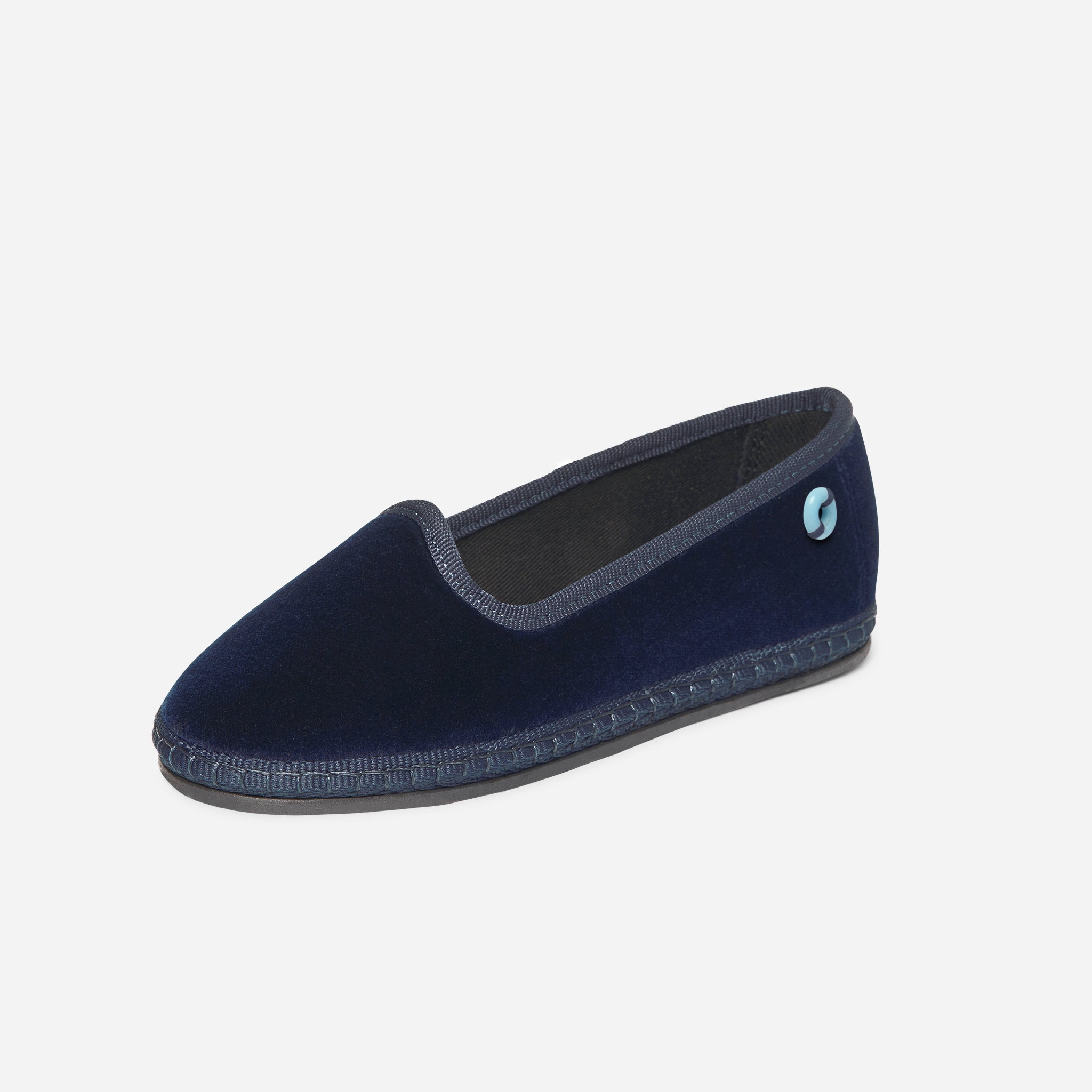 Friulane Modigliani bambino in velluto di cotone Blu, profilo laterale