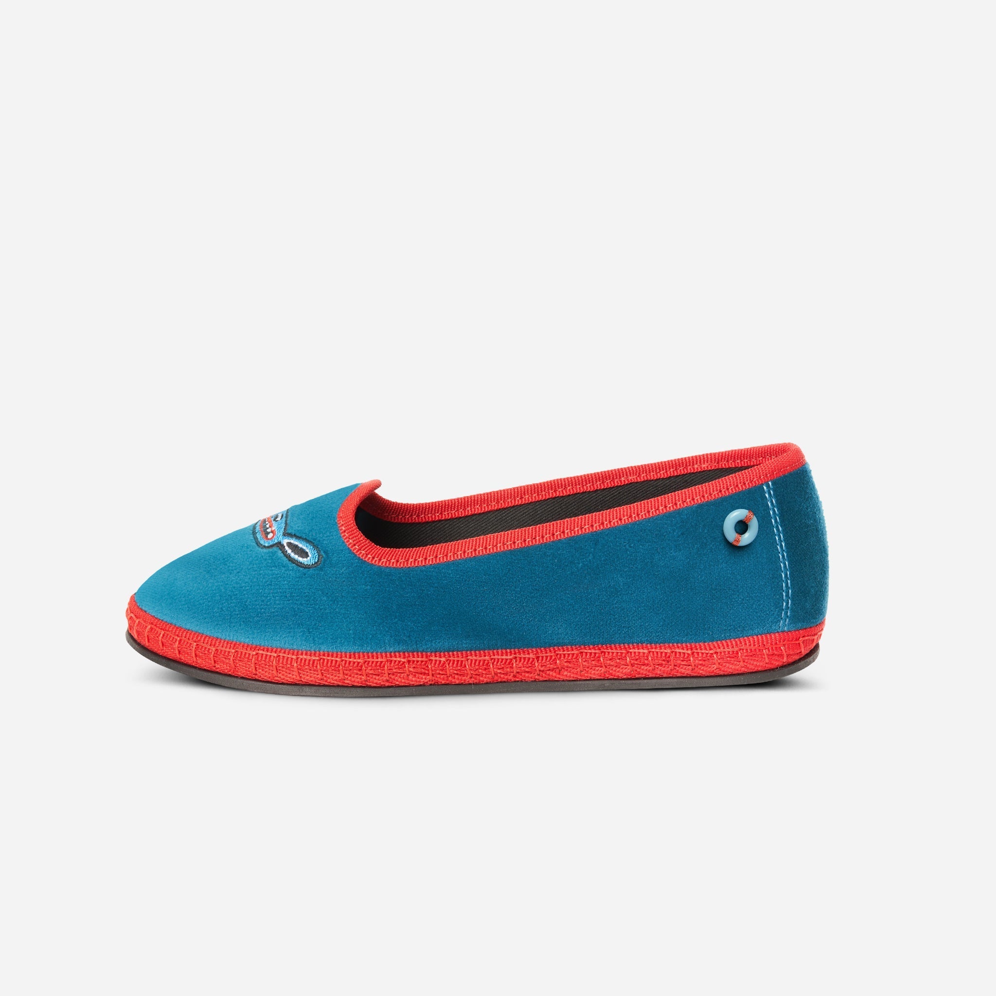 Friulane Modigliani bambino in velluto di cotone Petrolio, vista frontale