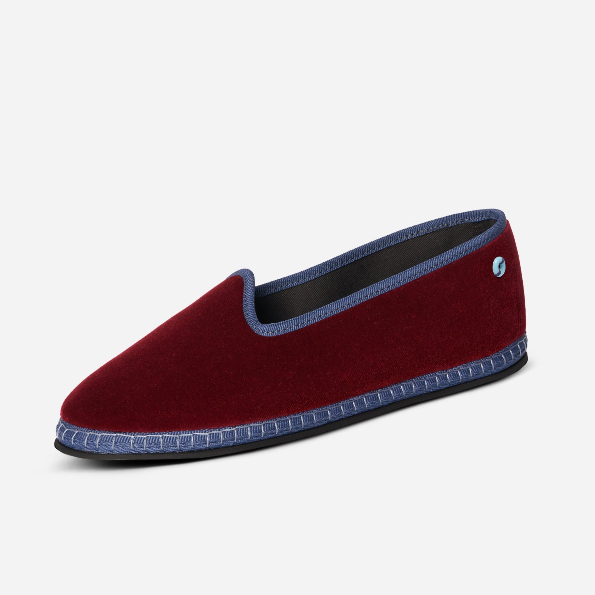 Friulane Modigliani Bicolore in velluto di cotone Bordeaux, profilo laterale