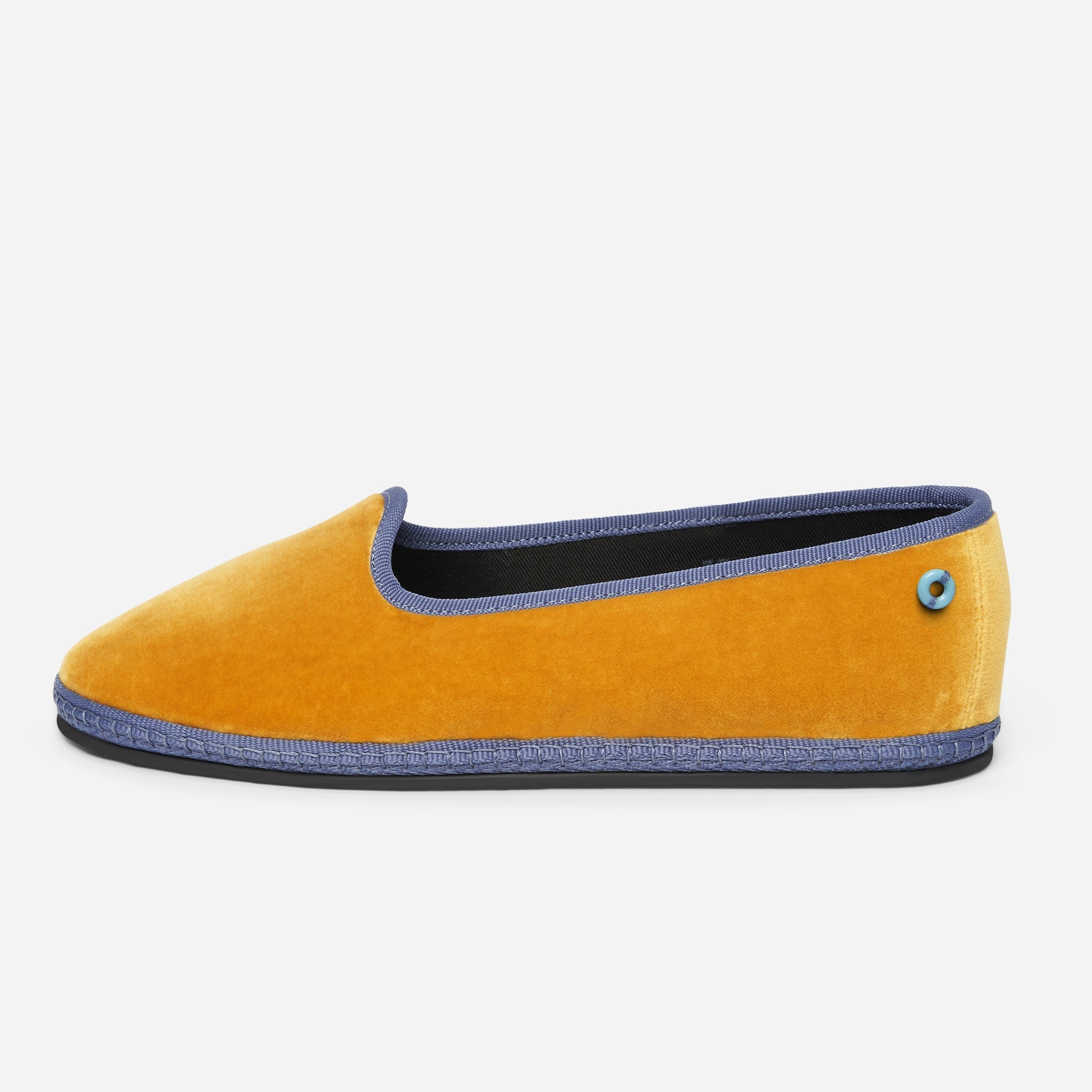 Friulane Modigliani Bicolore in velluto di cotone Giallo, vista frontale