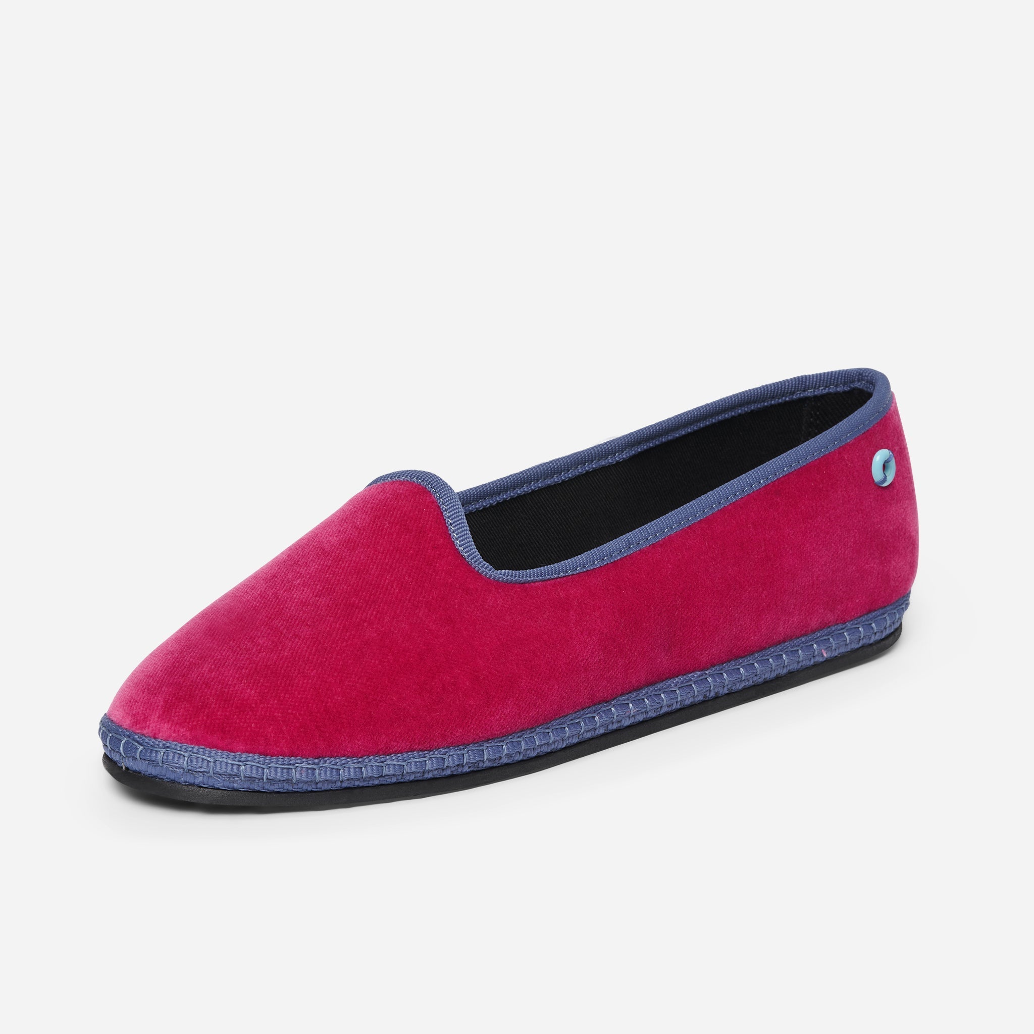 Friulane Modigliani Bicolore in velluto di cotone Rosa, profilo laterale