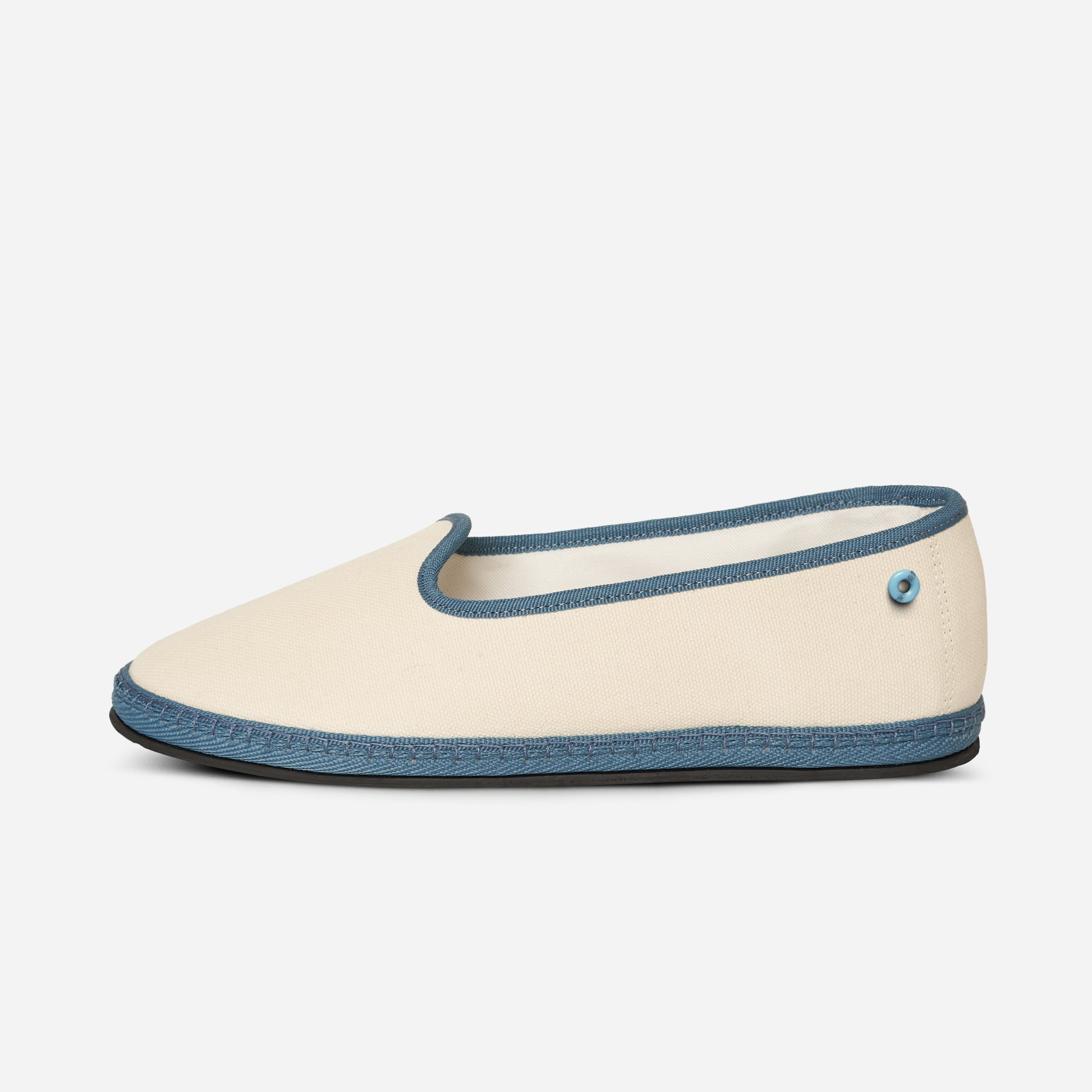 Friulane Modigliani Bicolore in canvas di cotone Avio, vista frontale