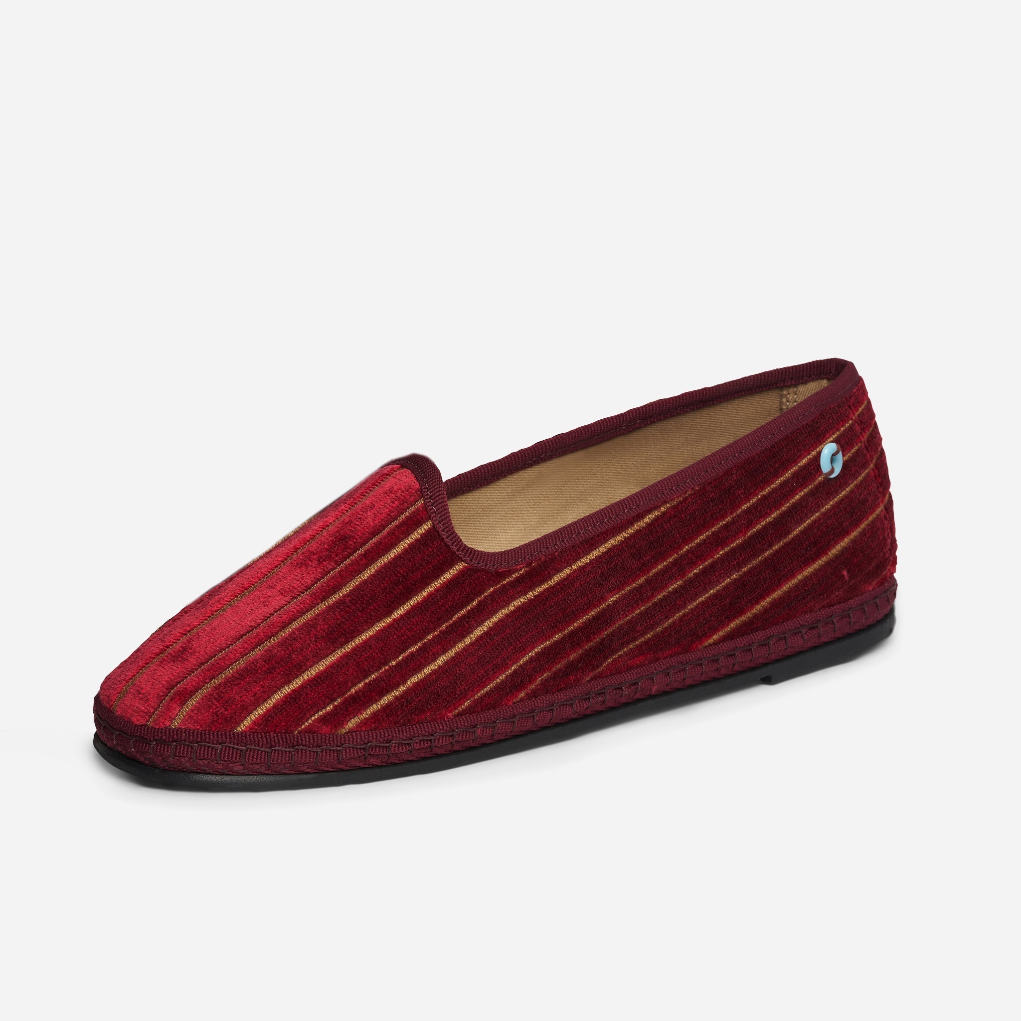 Friulane Modigliani in tessuto Bevilacqua Bordeaux, profilo laterale