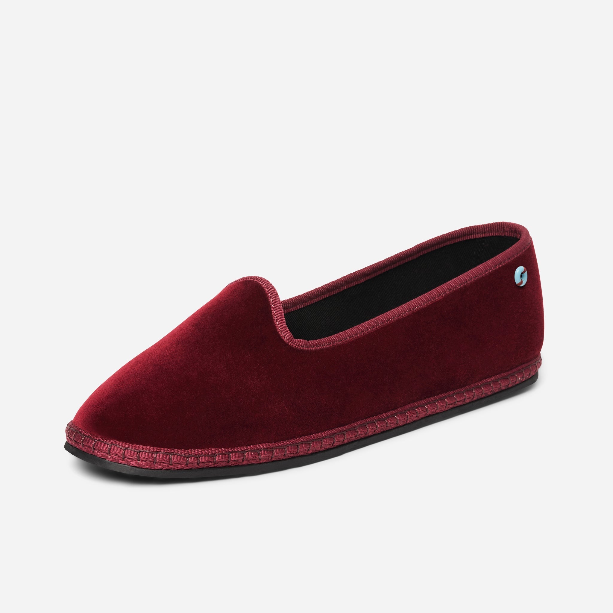 Friulane Modigliani in velluto di cotone Bordeaux, profilo laterale