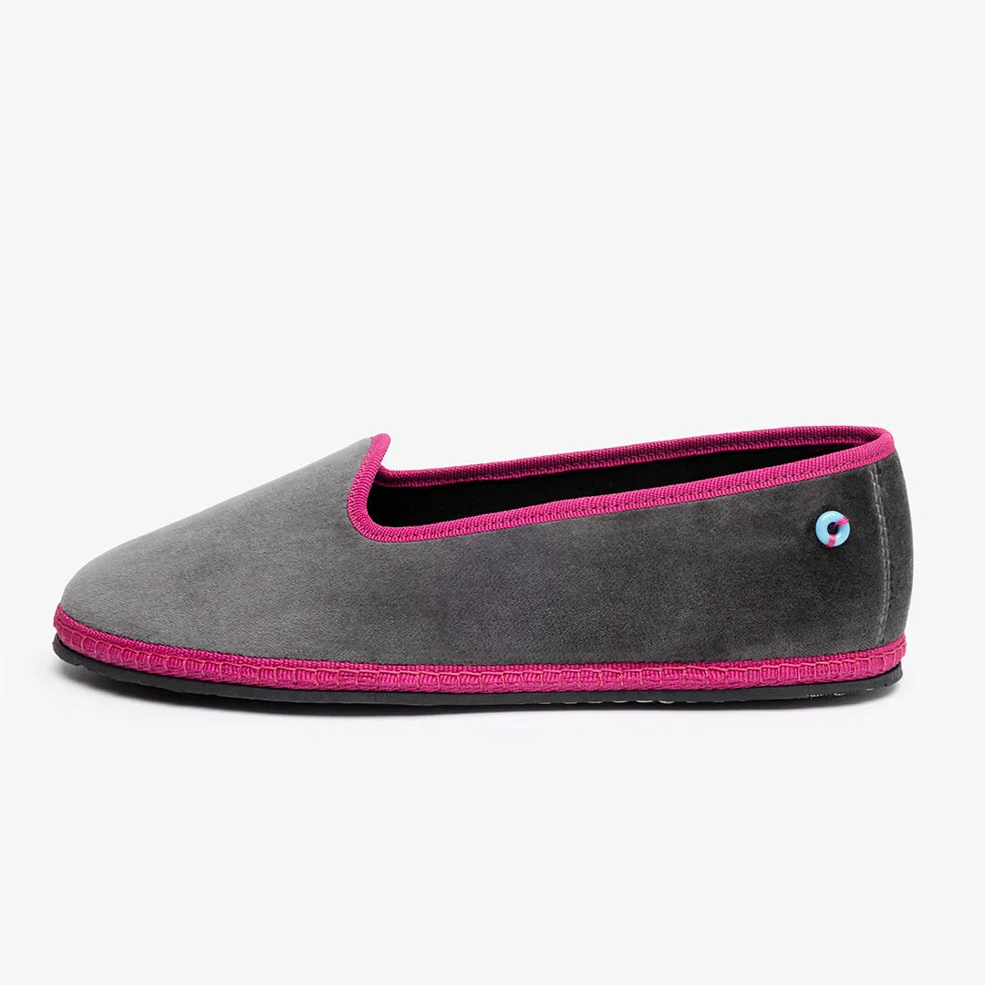 Friulane Modigliani Bicolore in velluto di cotone Grigio, vista frontale