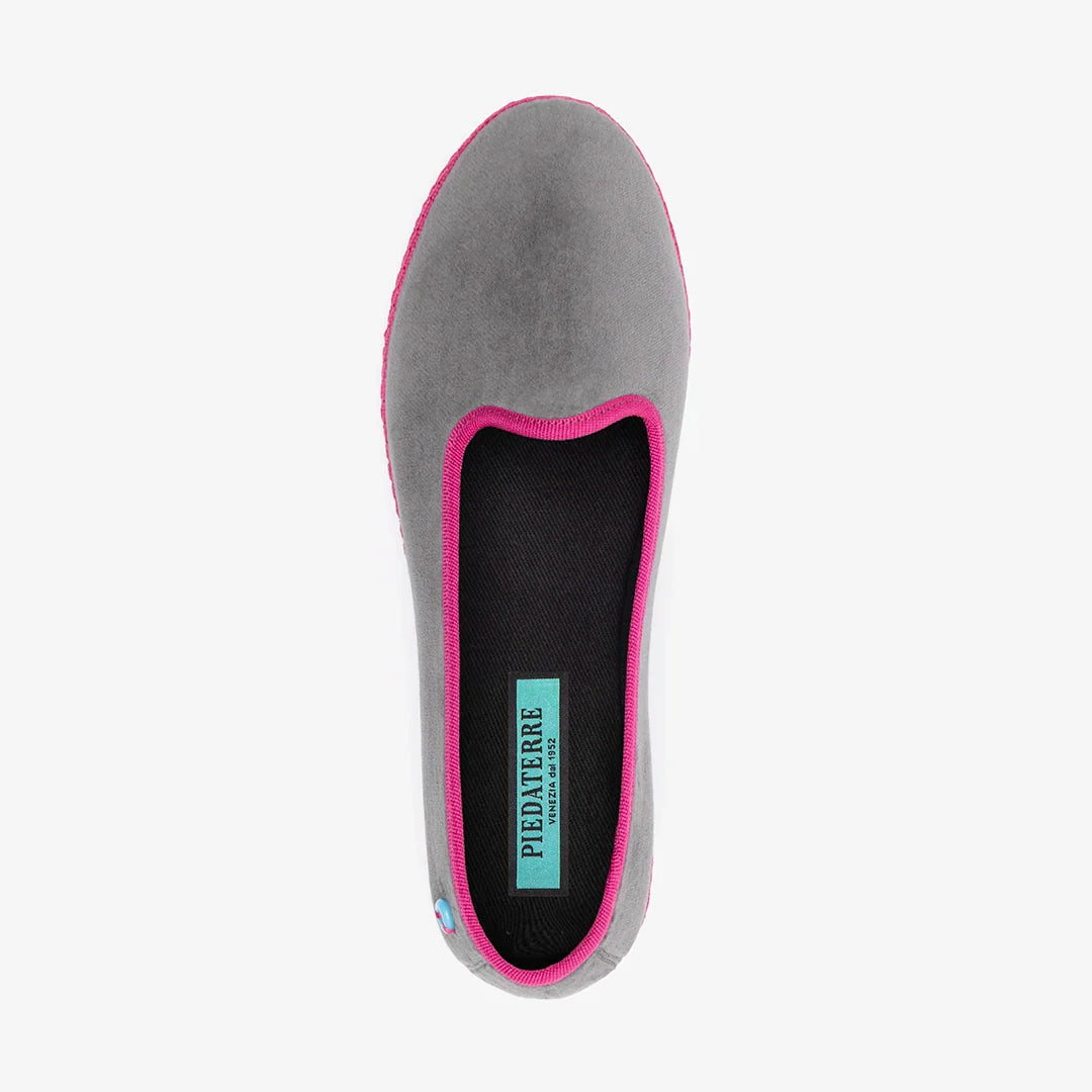 Friulane Modigliani Bicolore in velluto di cotone Grigio, vista dall'alto