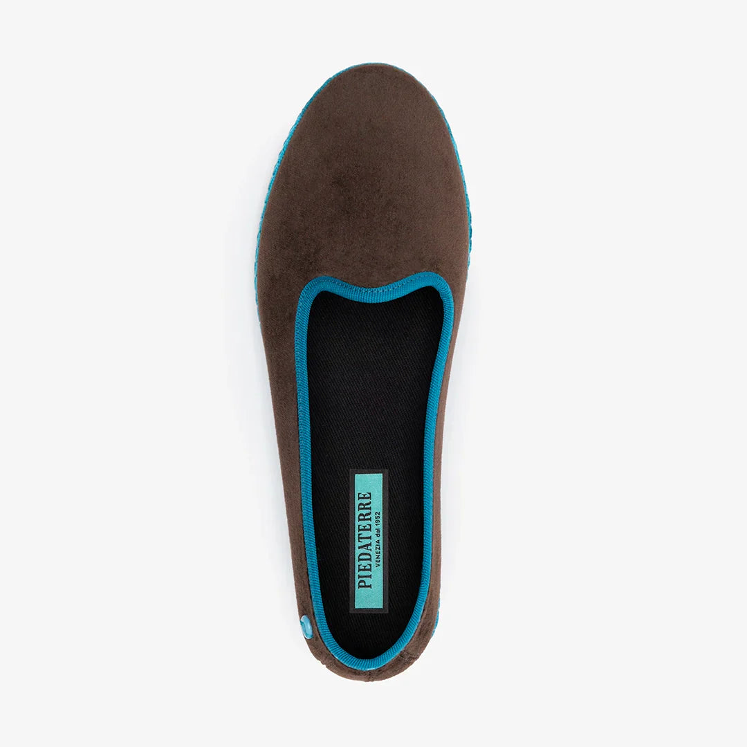 Friulane Modigliani Bicolore in velluto di cotone Marrone, vista dall'alto