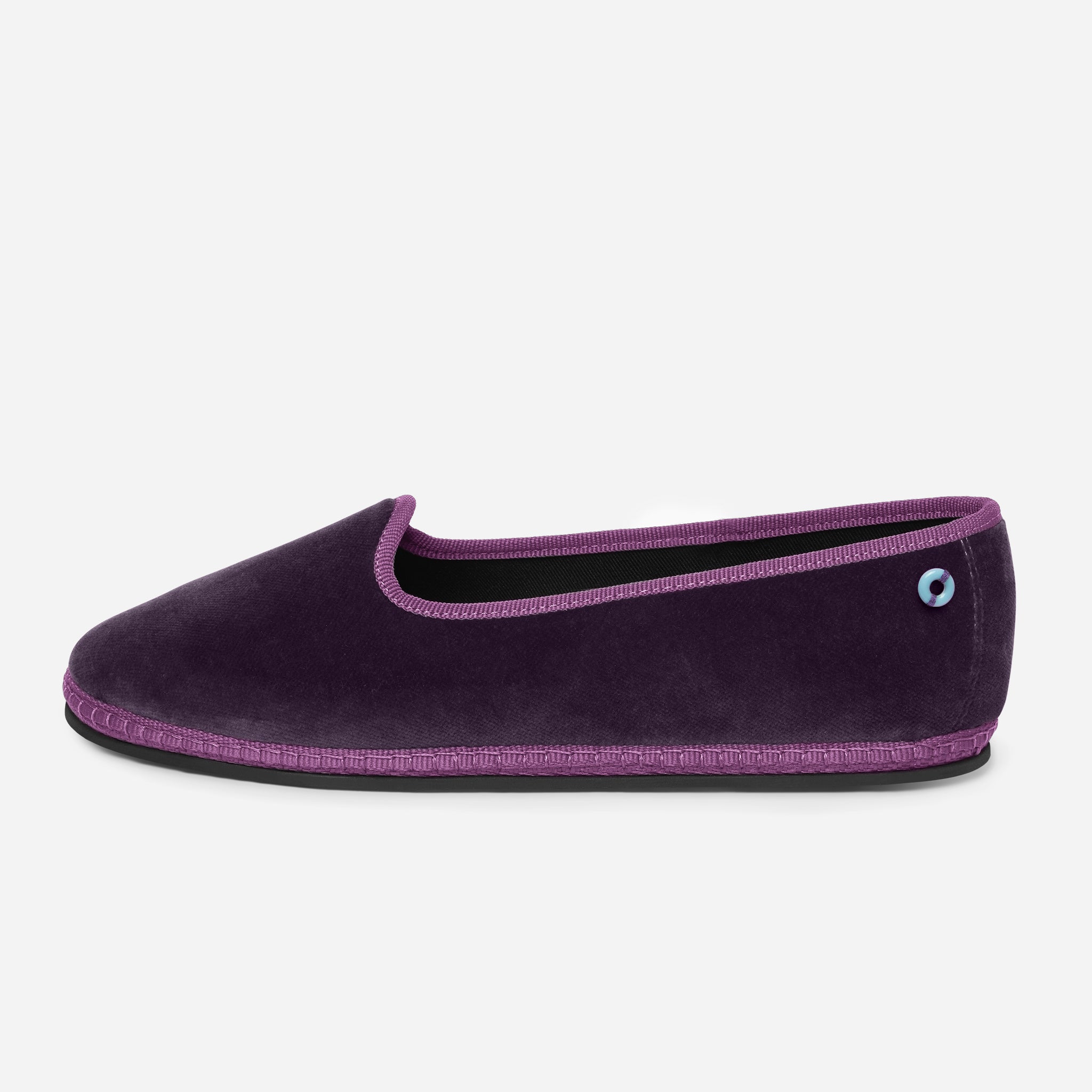 Friulane Modigliani in velluto di cotone Prugna, vista frontale