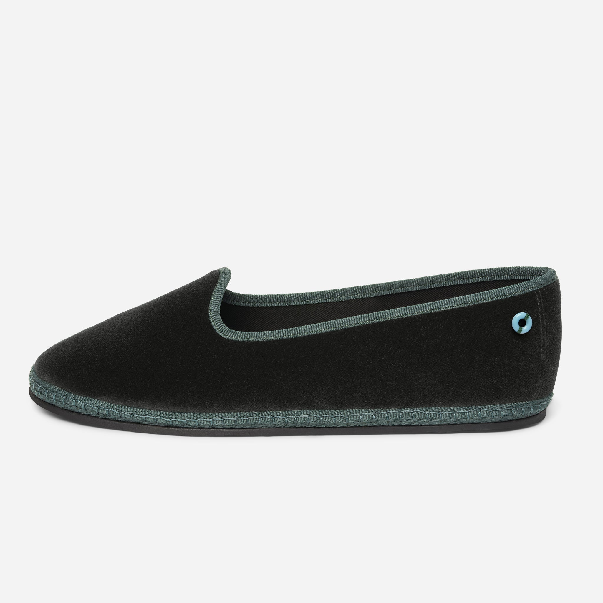 Friulane Modigliani in velluto di cotone Verde, vista frontale