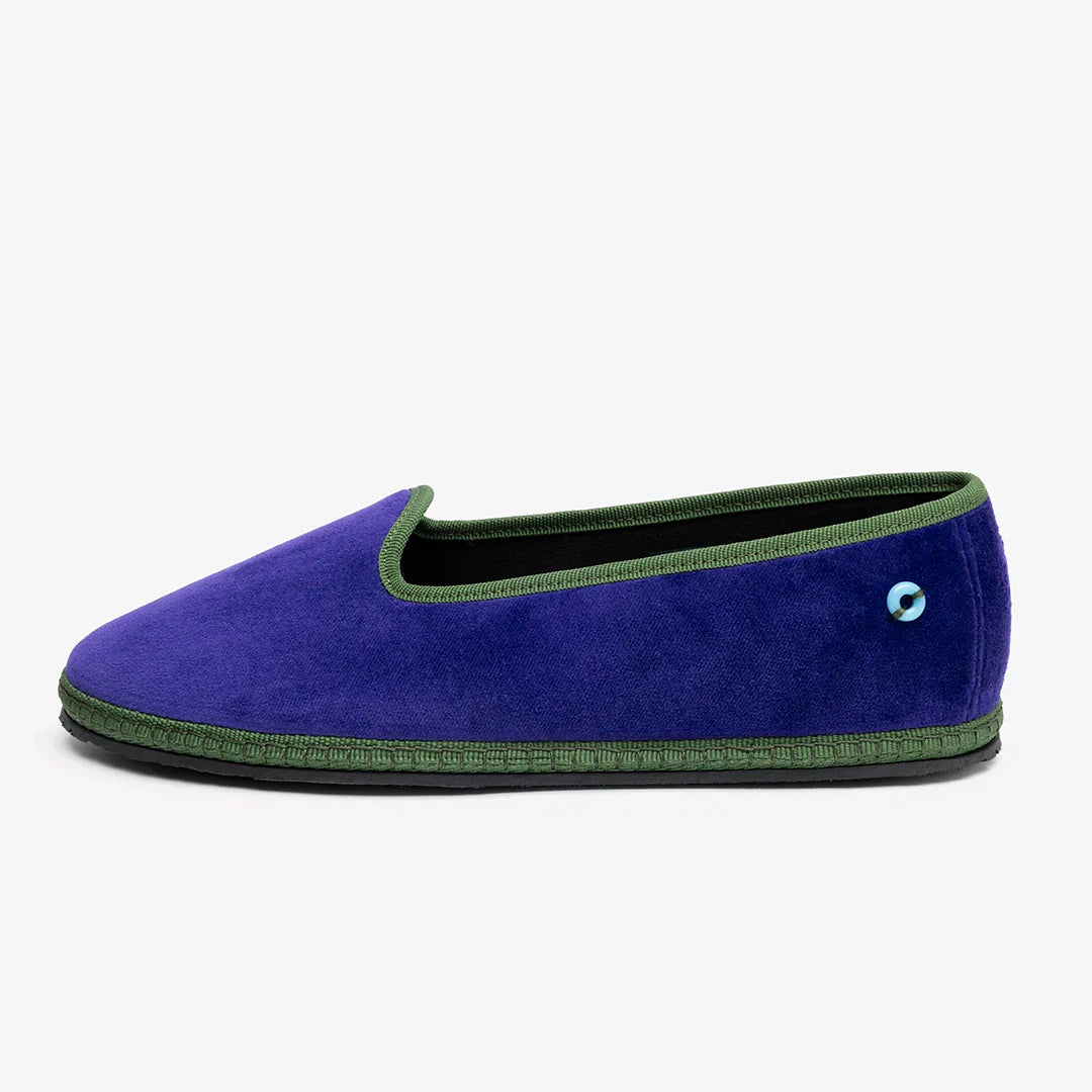 Friulane Modigliani Bicolore in velluto di cotone Verde, vista frontale