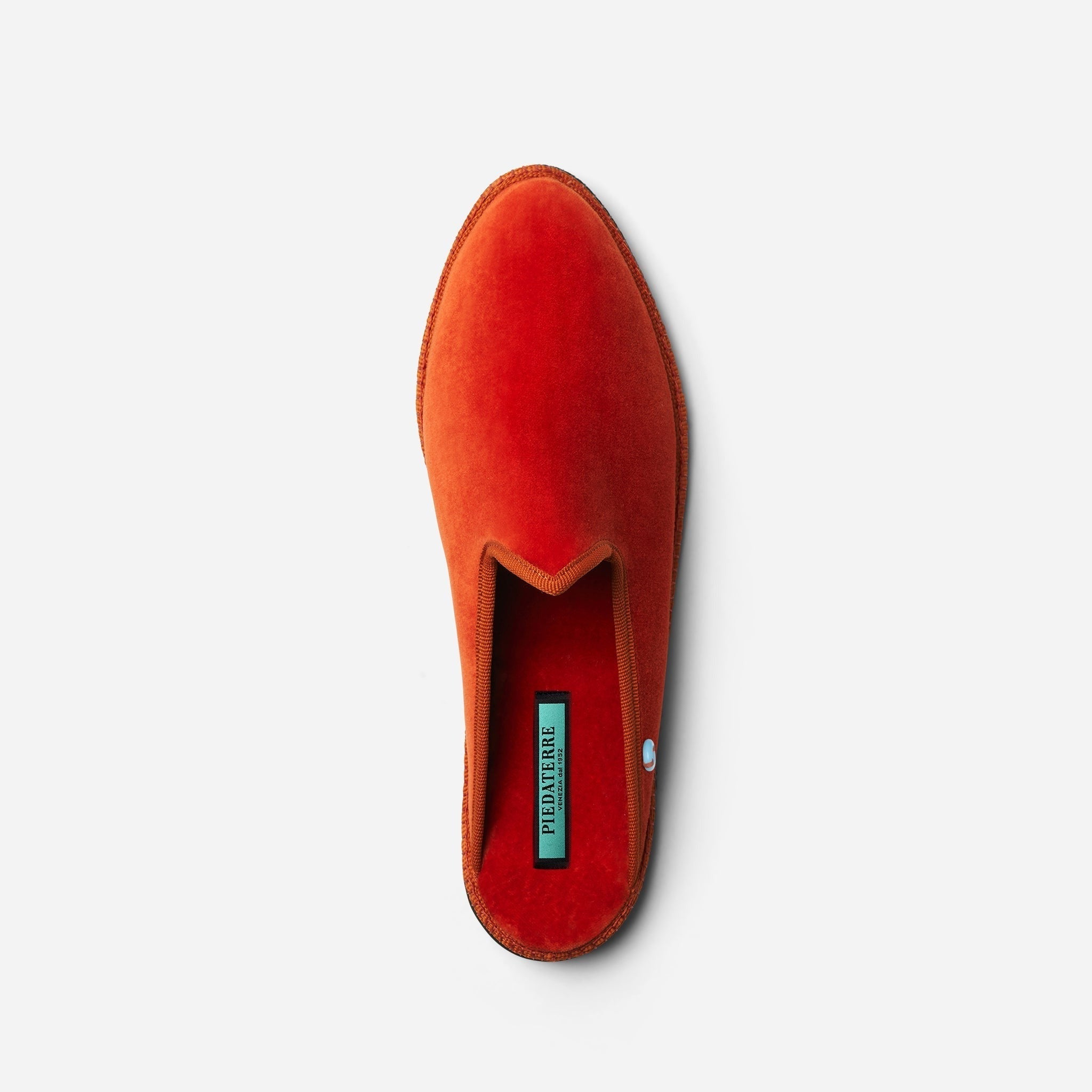 Friulane Dandy uomo in velluto di cotone Arancio, vista dall'alto