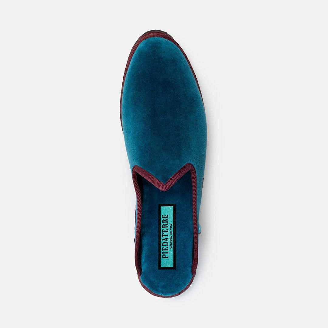 Friulane Dandy Bicolore uomo in velluto di cotone Bordeaux, vista dall'alto