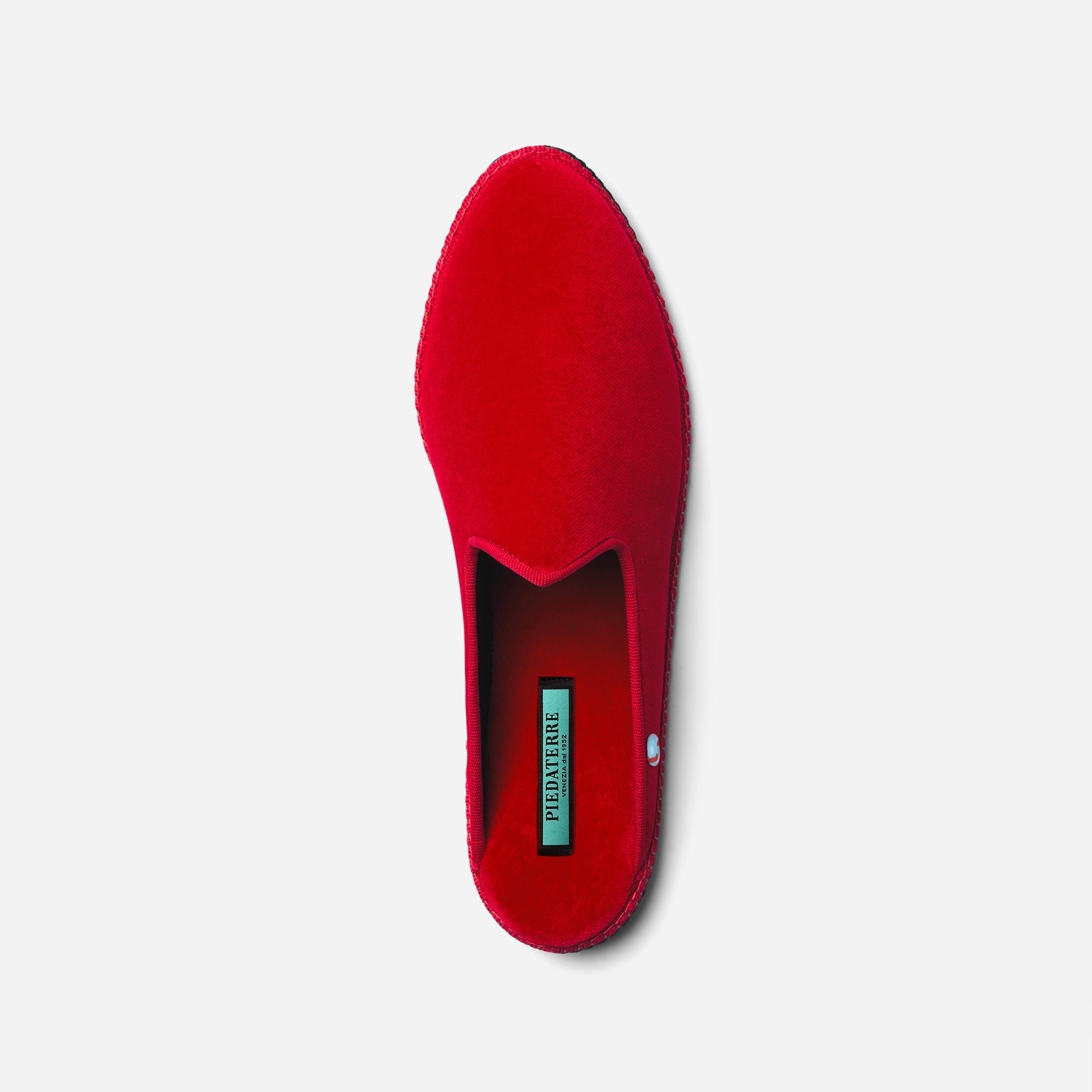 Friulane Dandy uomo in velluto di cotone Rosso, vista dall'alto