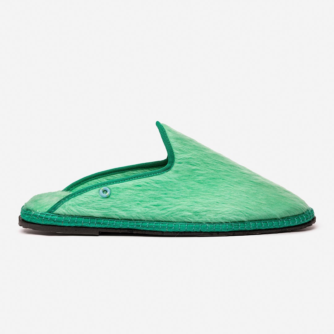 Friulane Dandy uomo in fibra di alpaca suri Verde, vista frontale