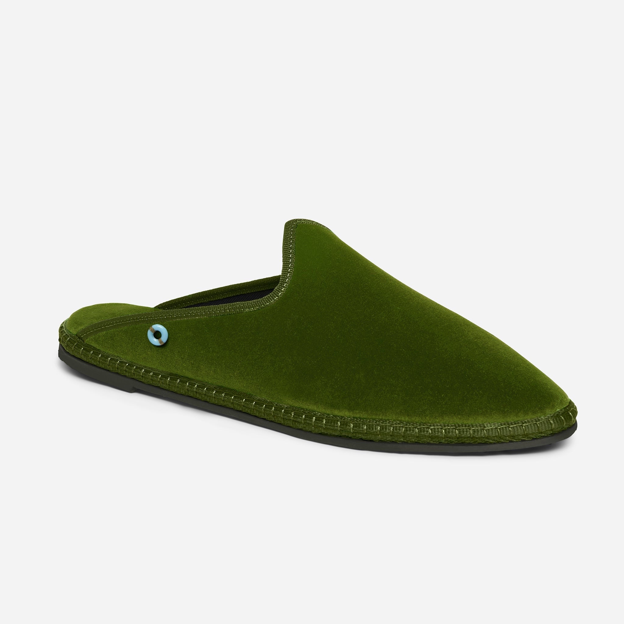 Friulane Dandy uomo in velluto di cotone Verde, profilo laterale
