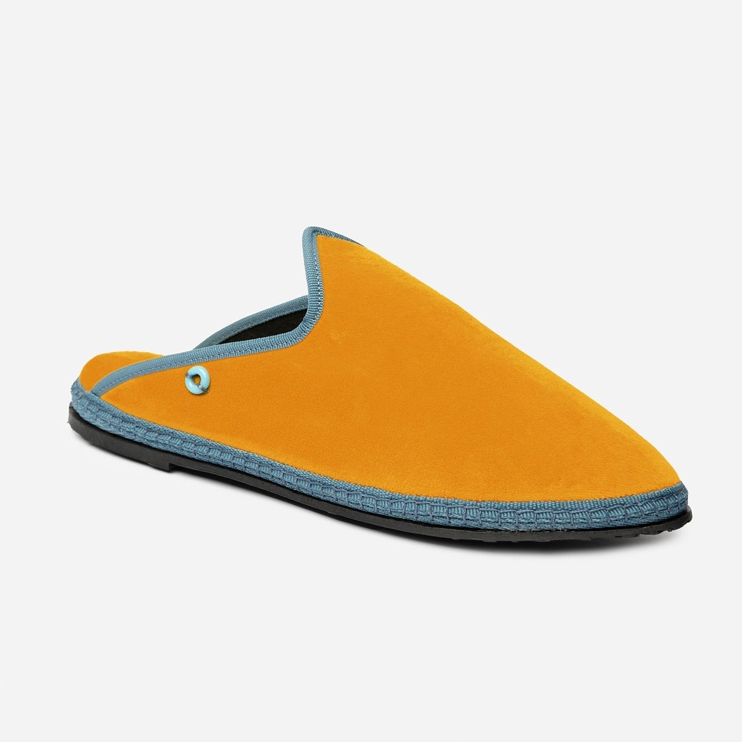 Friulane Dandy Bicolore uomo in velluto di cotone Giallo, profilo laterale