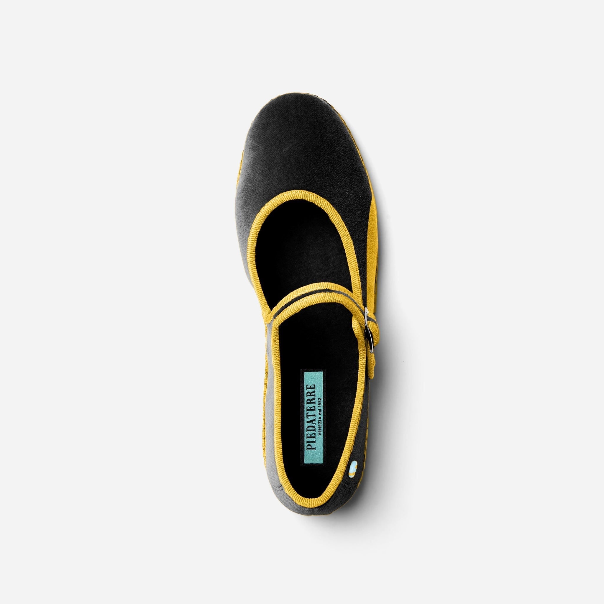 Friulane Mary Jane donna in velluto di cotone Black, vista dall'alto