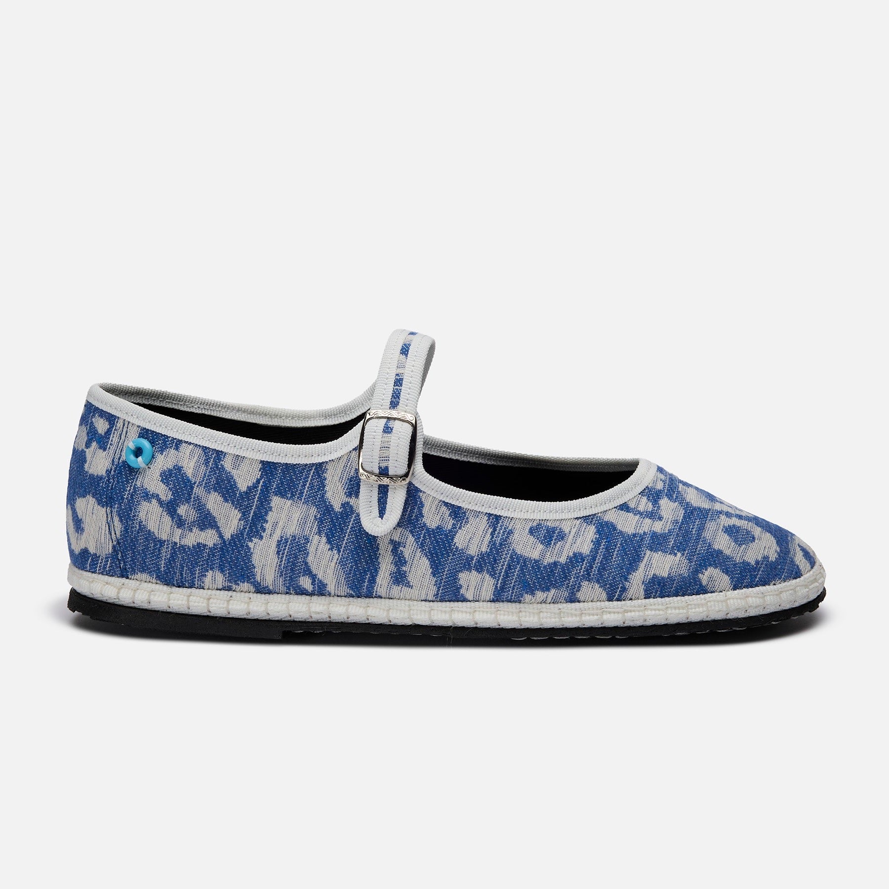 Friulane Mary Jane Cotone Leo Blu, vista frontale